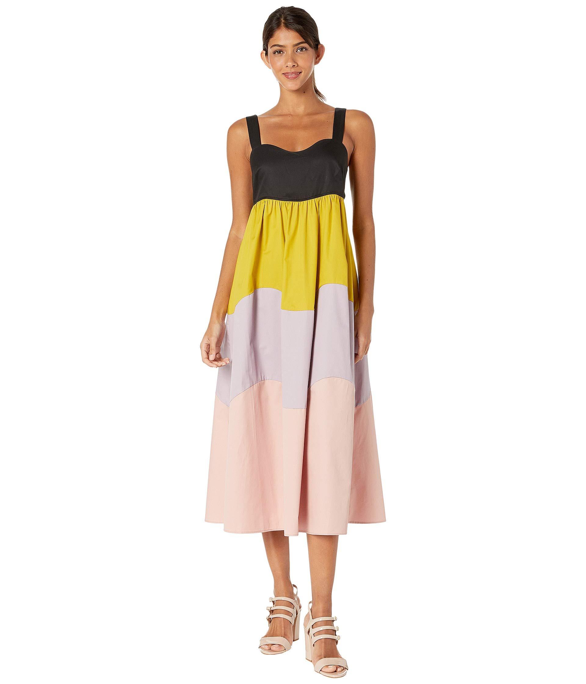 Kate Spade Cotton Scalloped Color - Block Dress - Lyst