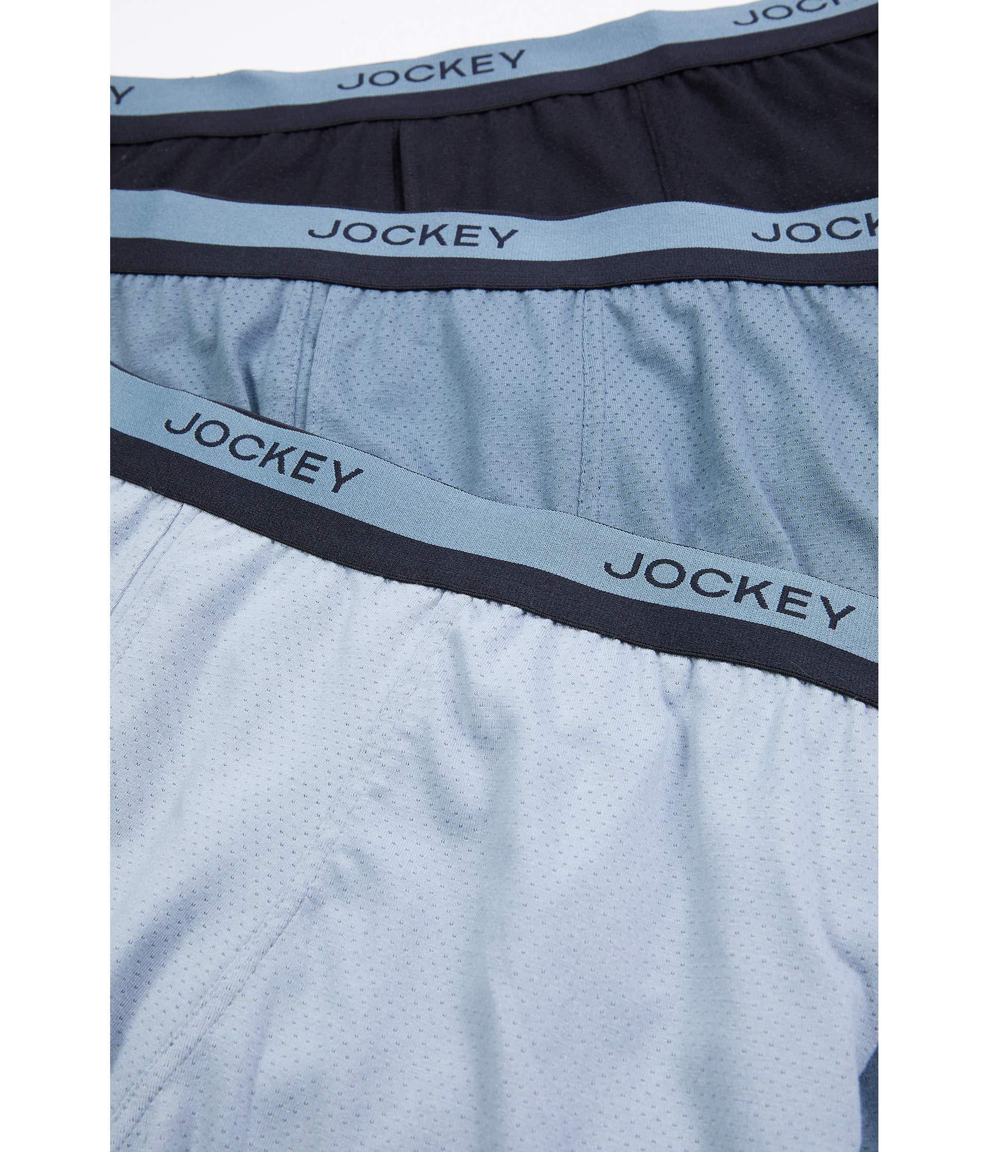 Jockey Cotton Ultimate Breathe Long Leg Boxer Brief 3pack in Gray for