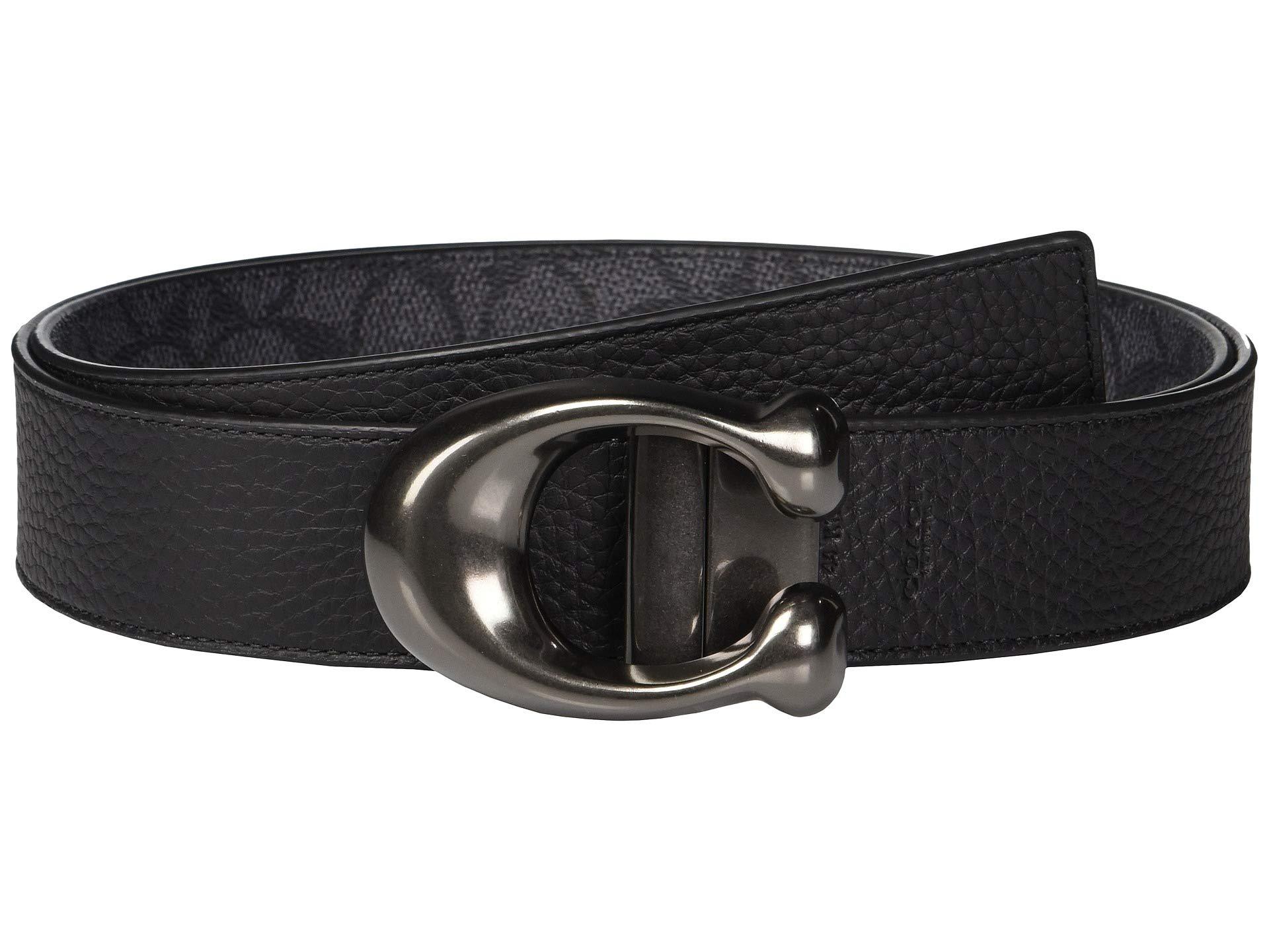 COACH Canvas 38 Mm Sculpted Cts Reversible Signature Belt (charcoal/black) Men&#39;s Belts for Men ...
