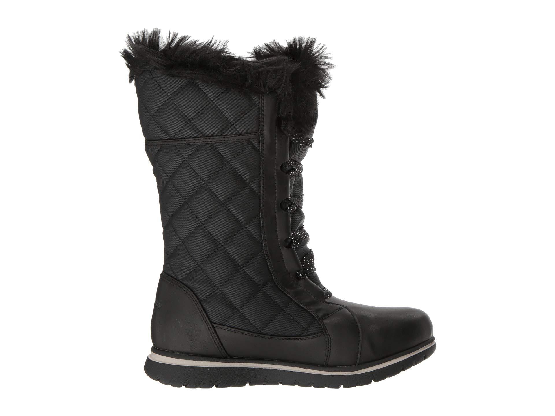 skechers black quilted boots
