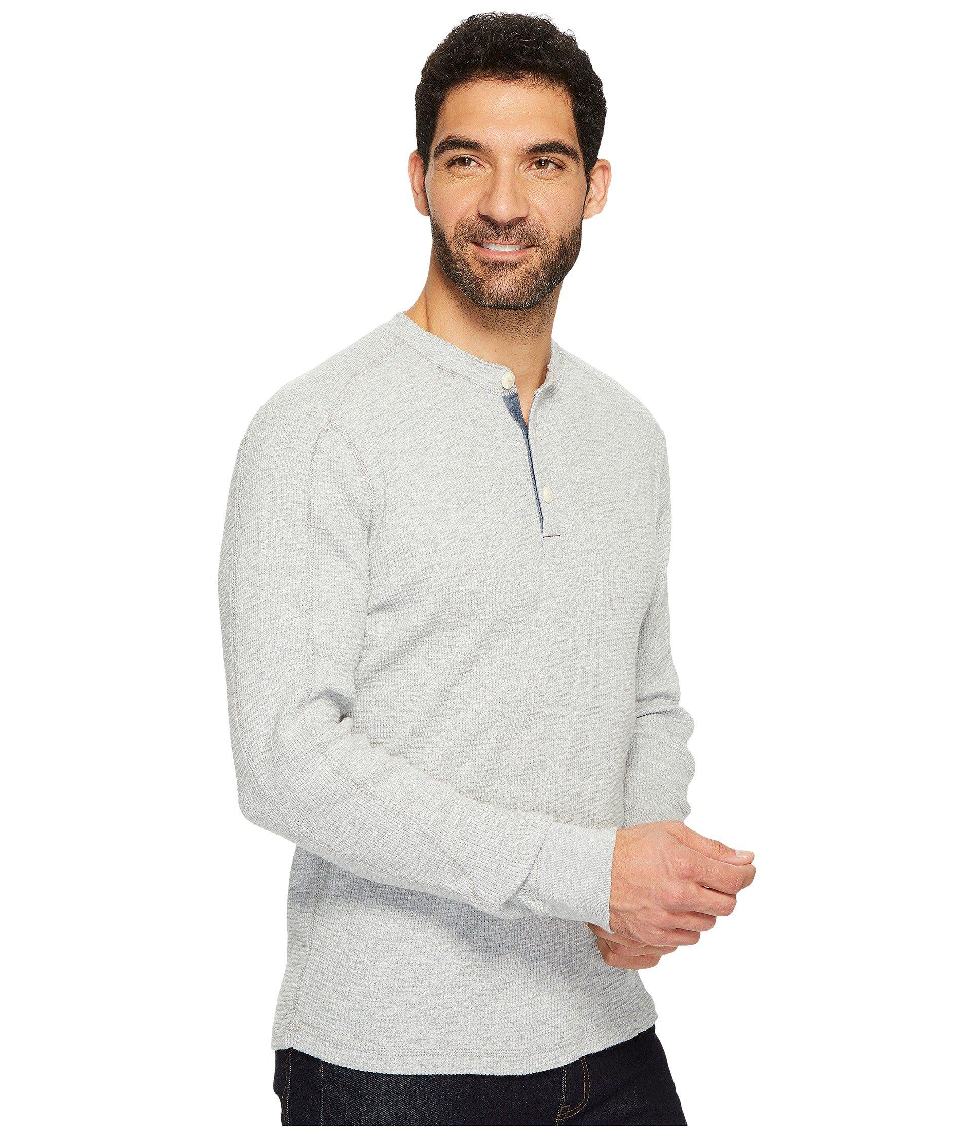 true rock men's waffle knit henley contrast hoodie