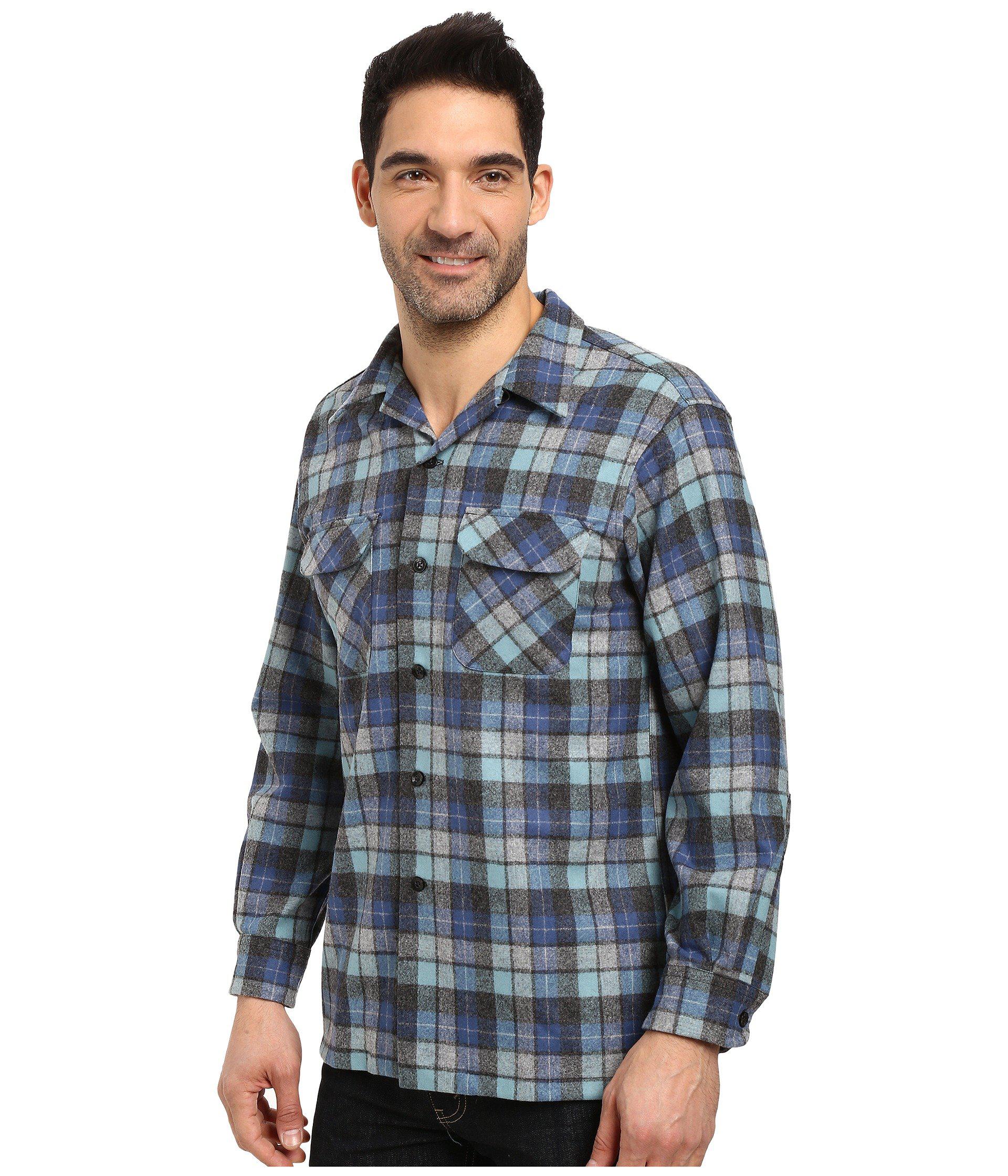 Pendleton Wool L/s Board Shirt (black Watch Tartan) Men's ...