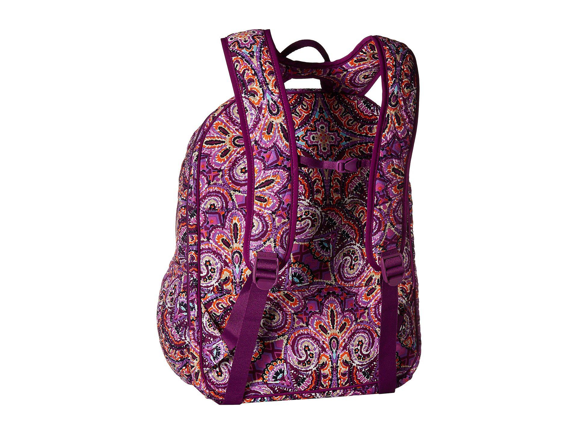 Vera Bradley Cotton Iconic Xl Campus Backpack (butterfly Flutter) Backpack Bags in Purple Lyst