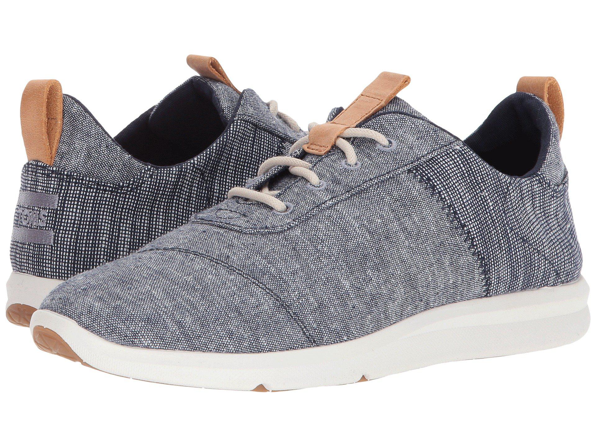 TOMS Navy Chambray Mix Women's Cabrillo Sneakers in Blue