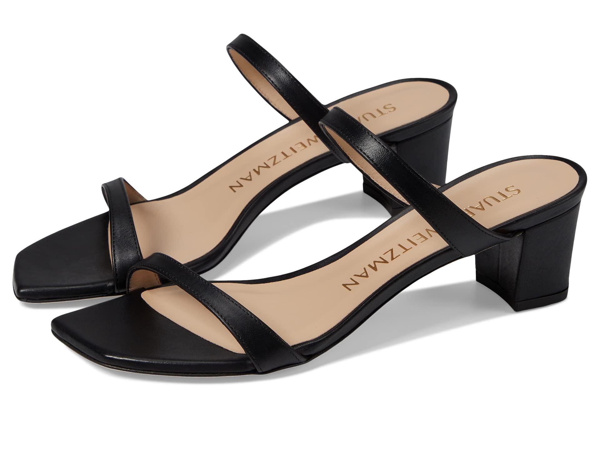 Stuart Weitzman Aleena 50 Block Slide in Black | Lyst