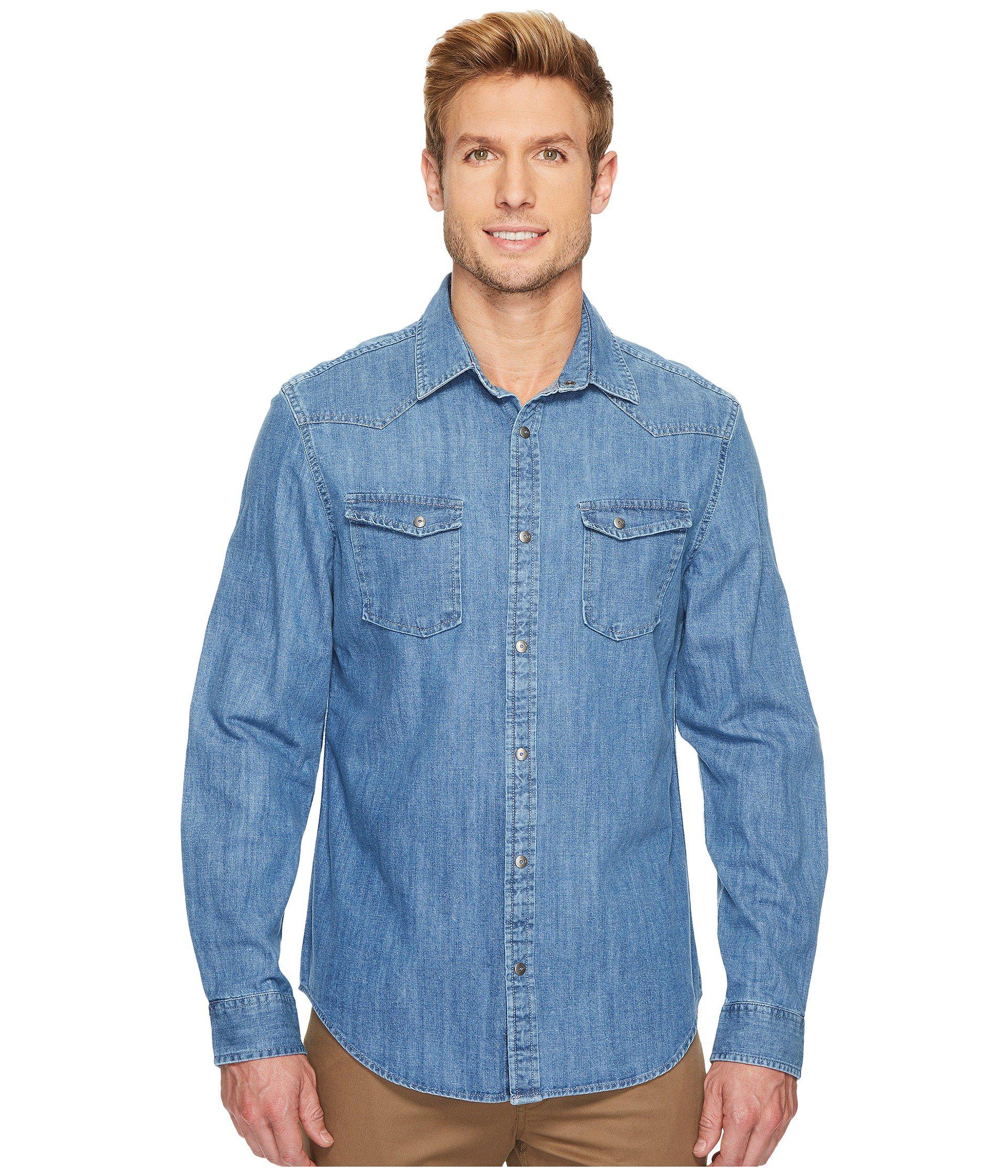 Calvin Klein Western Denim Button Down Shirt in Blue for Men - Lyst
