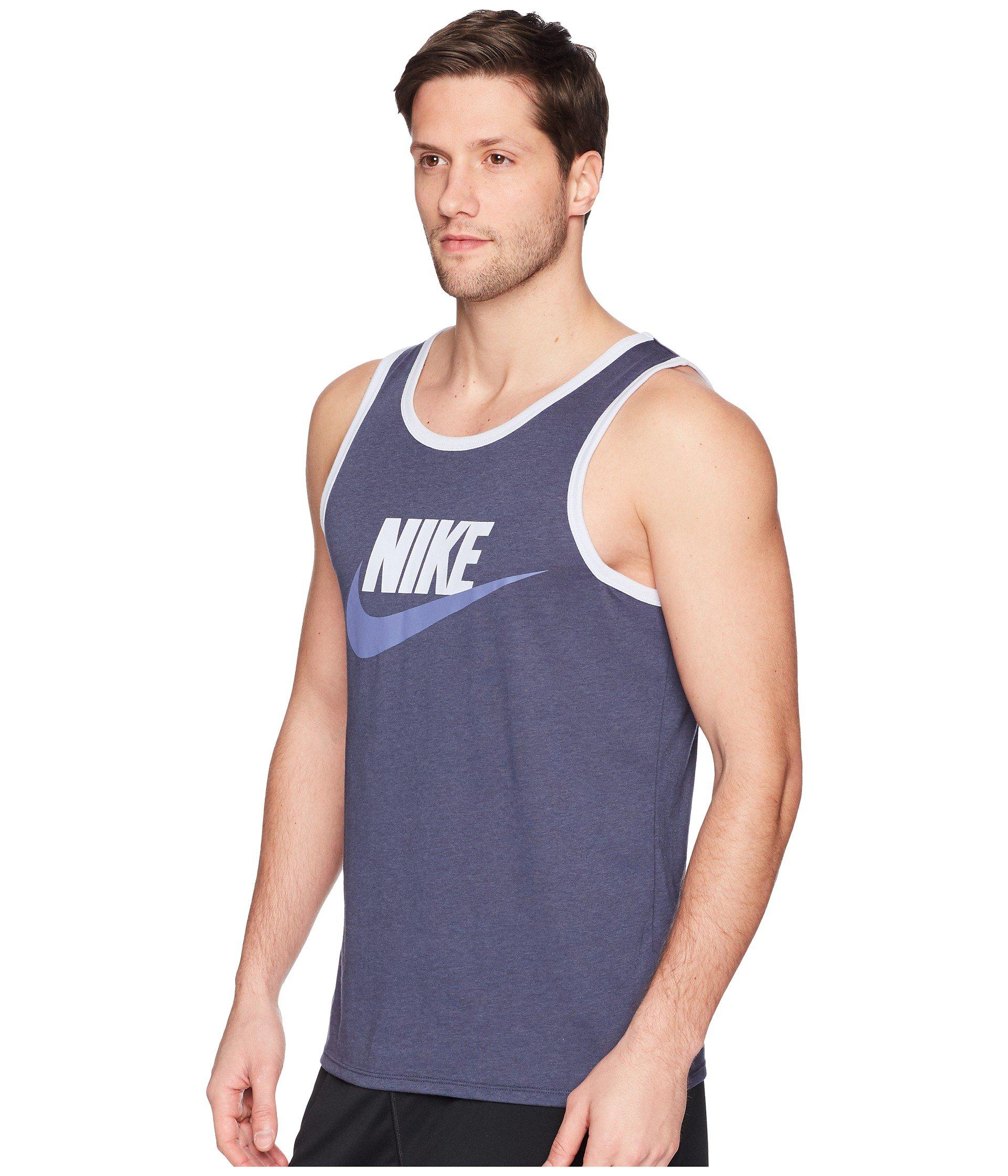 nike ace logo tank blue