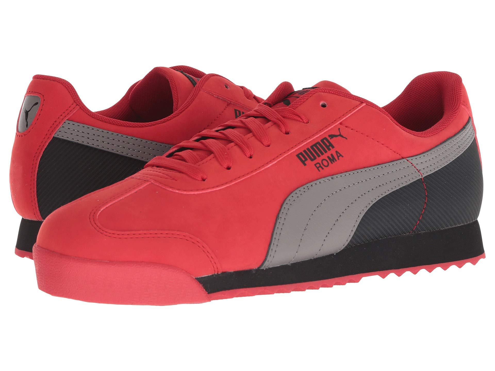 PUMA Leather Roma Retro Nbk (ribbon Red/steel Gray/ Black) Shoes for Men |  Lyst