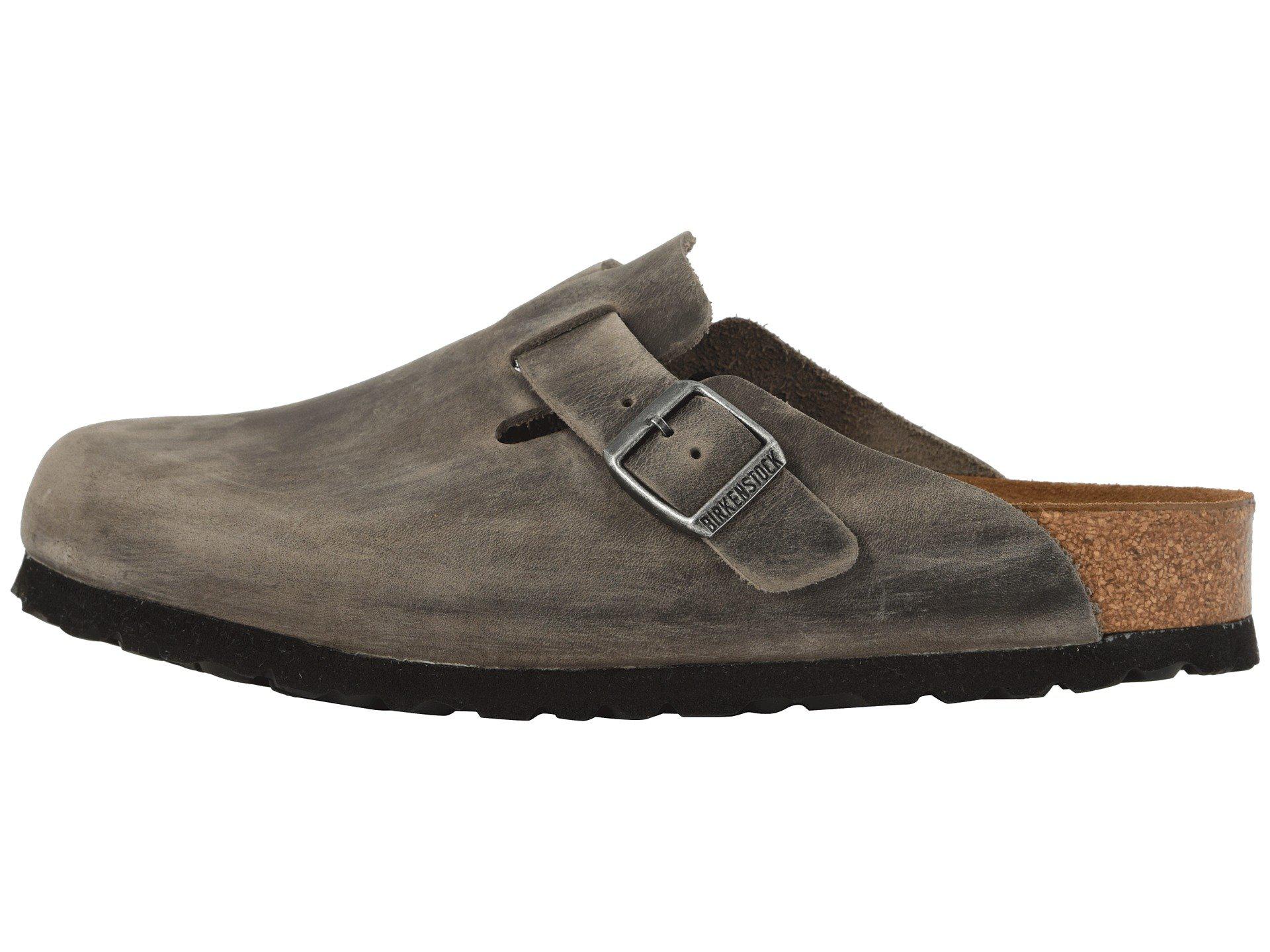 birkenstock boston soft footbed iron oiled leather