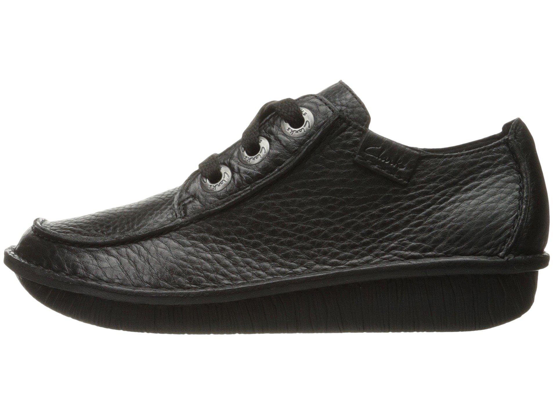clarks funny dream black leather womens shoes