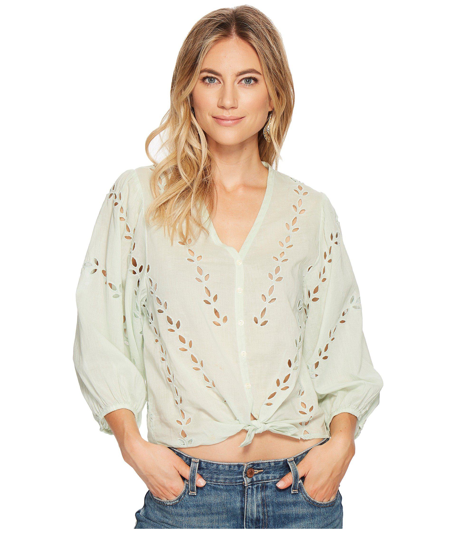lucky brand eyelet peasant top
