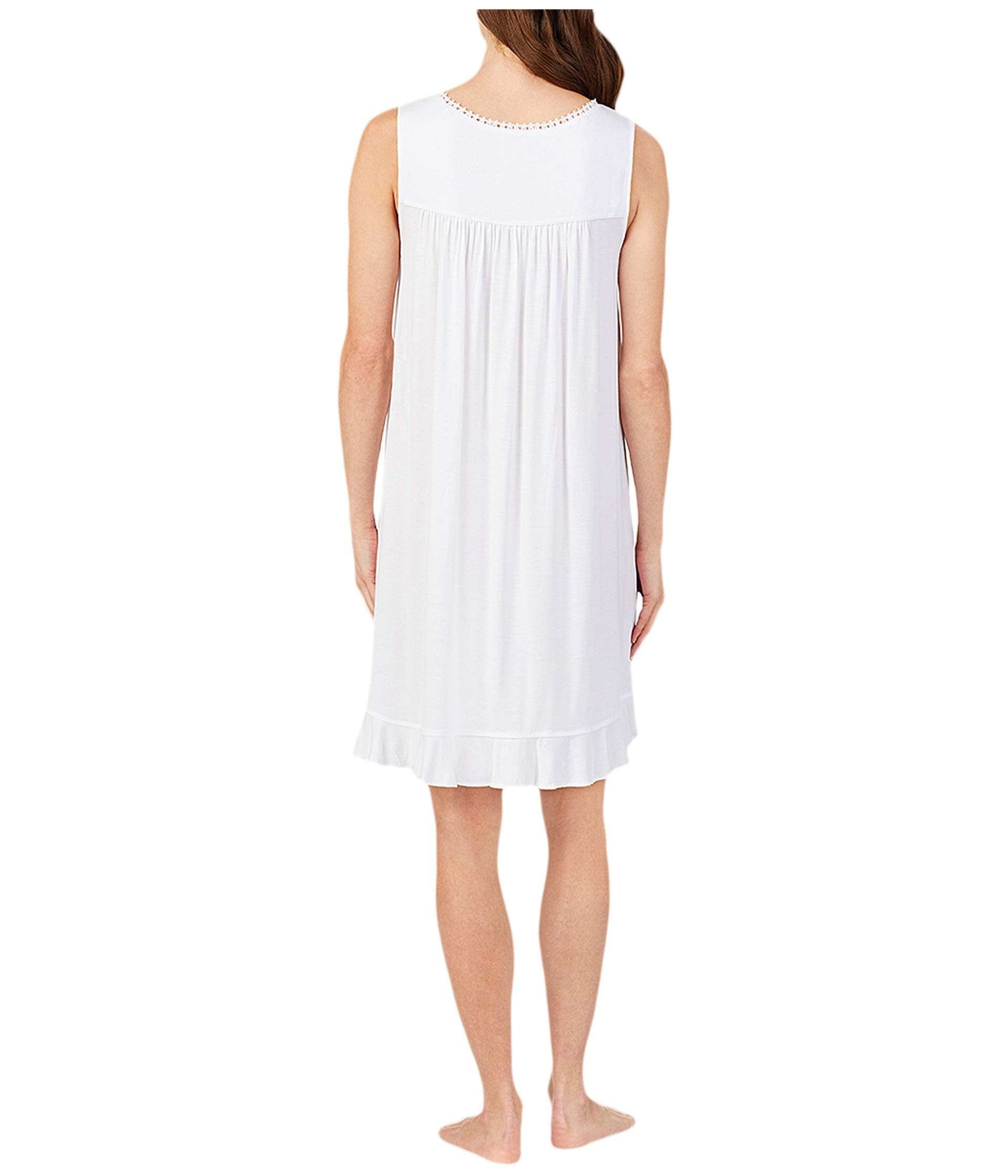 Eileen West Synthetic Modal Spandex Knit Sleeveless Short Nightgown in White Lyst