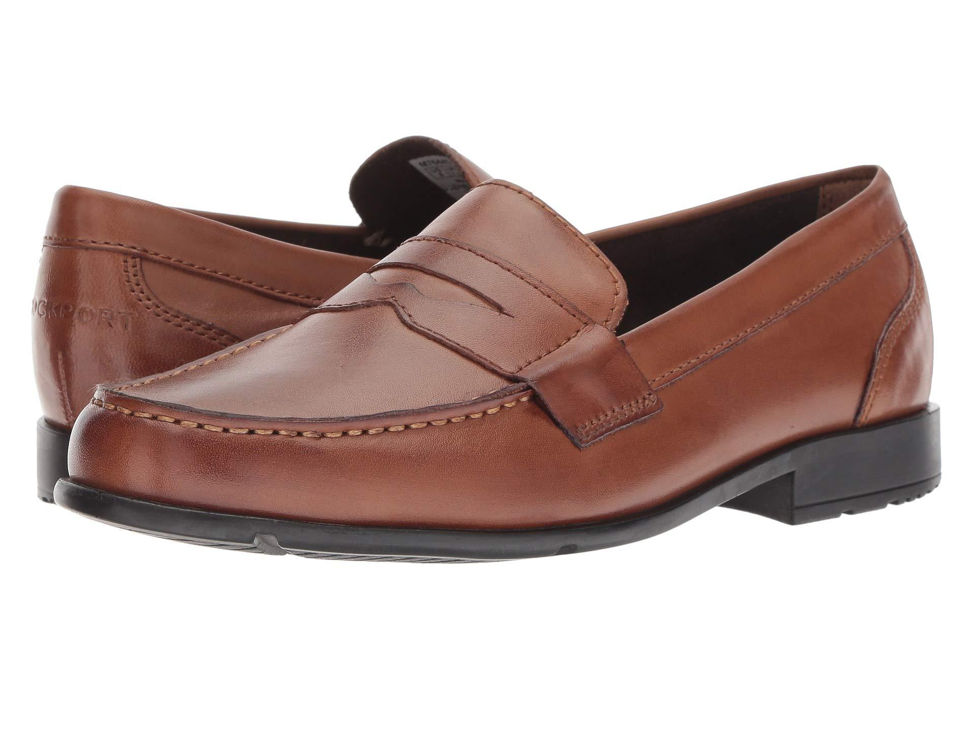 rockport brown loafers