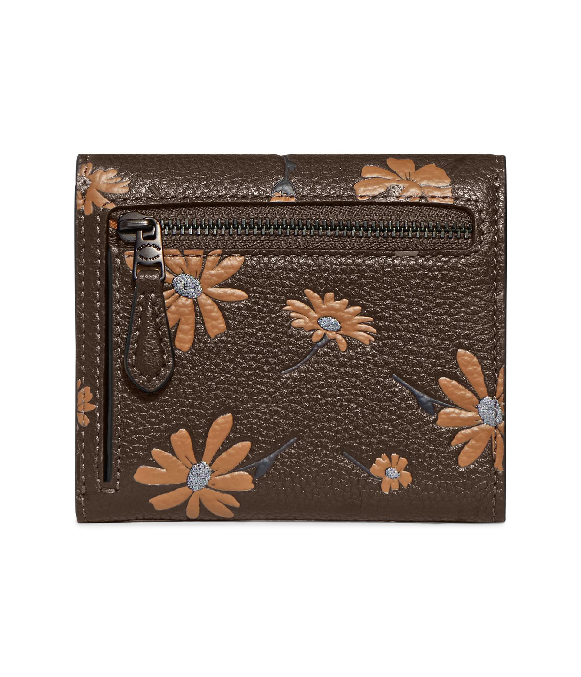 COACH Floral Printed Leather Wyn Small Wallet in Metallic | Lyst