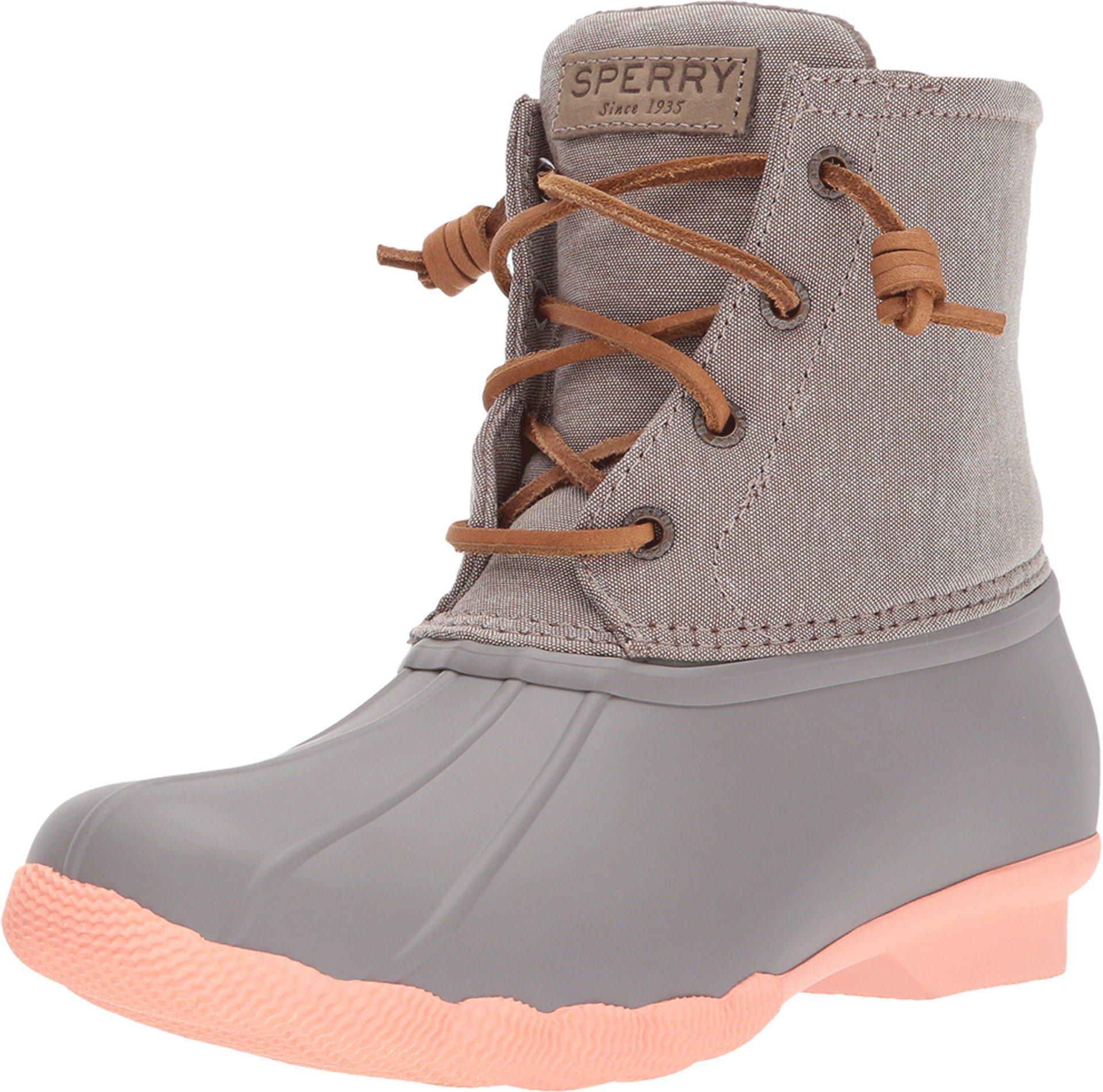 sperry taupe and coral duck boots
