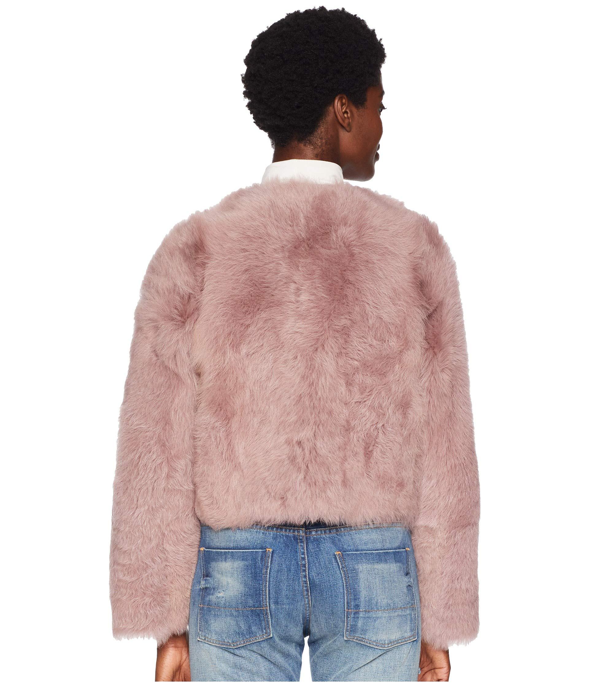 vince cropped shearling jacket