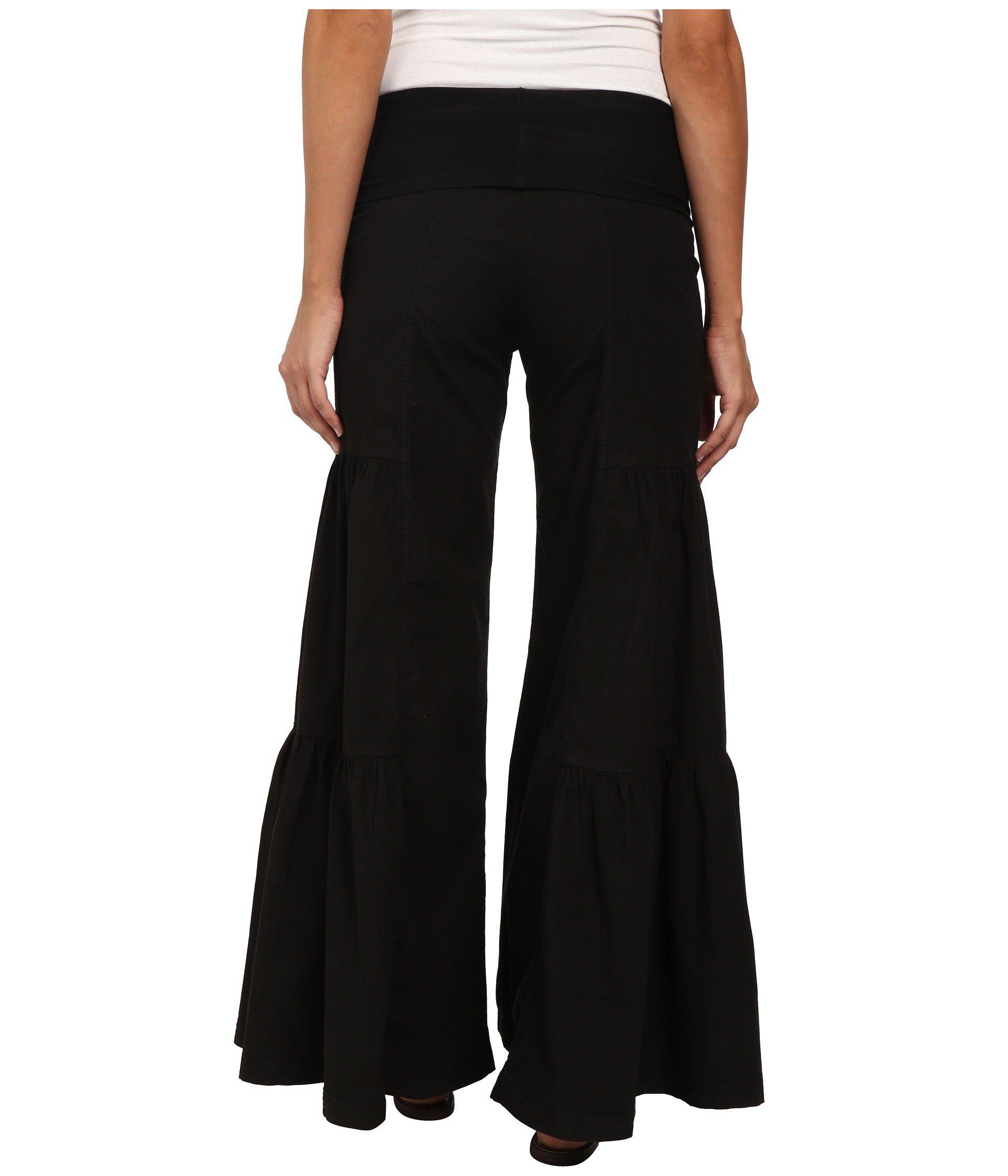 XCVI Cotton Side Tier Palazzo in Black 