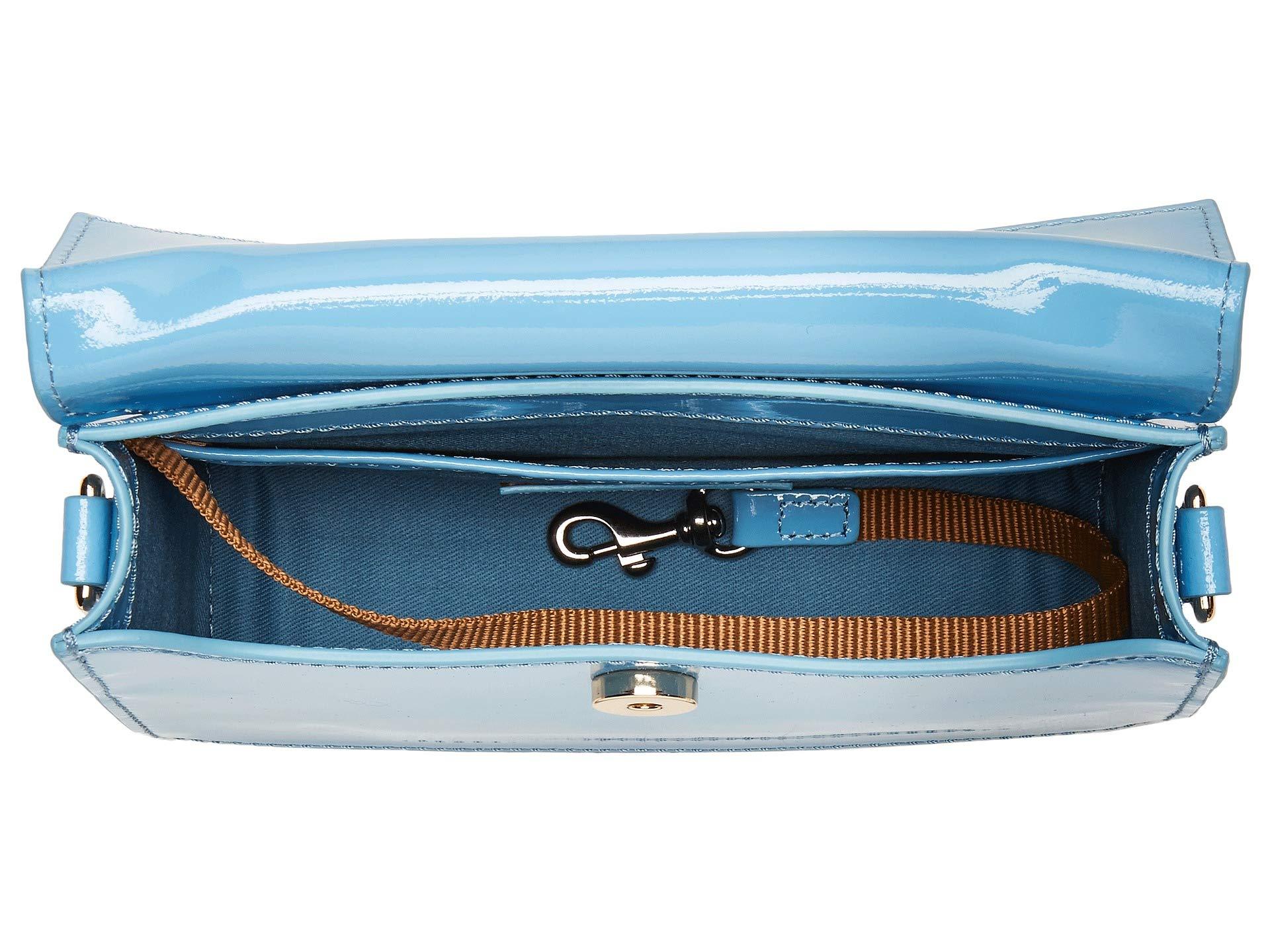 pale blue patent handbag