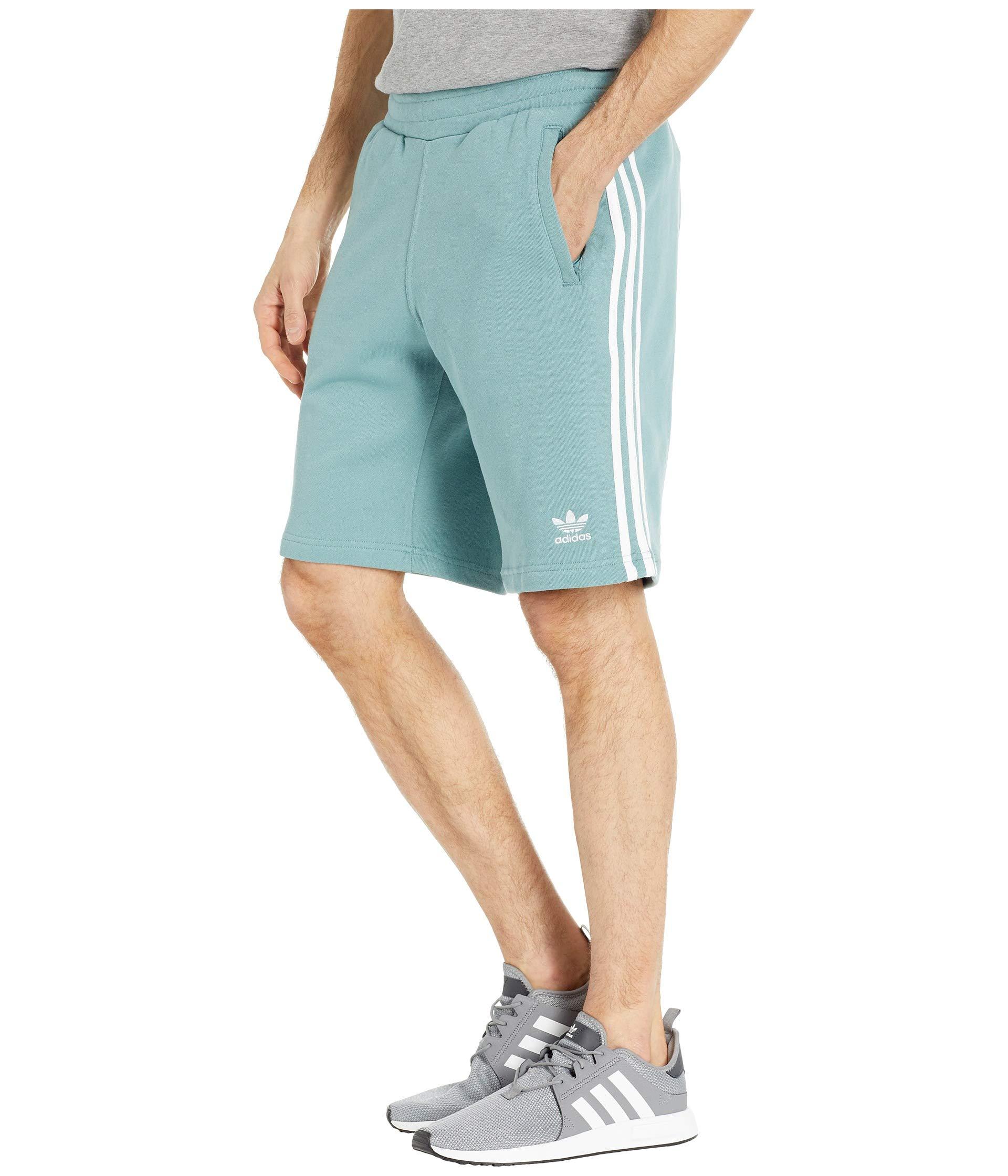 adidas Originals Cotton 3-stripes Shorts (vapour Steel) Men's Shorts in  Blue for Men - Lyst