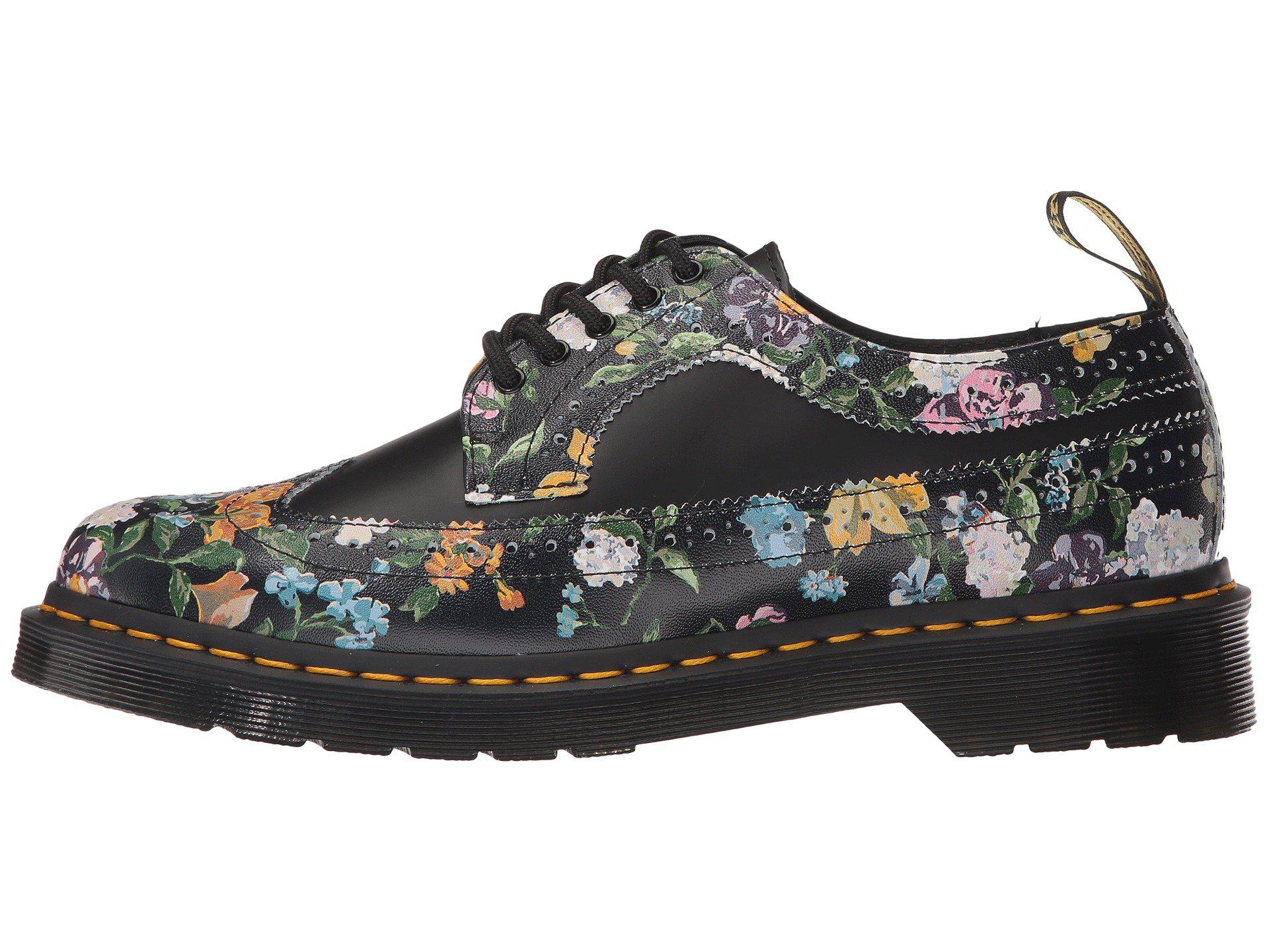 Dr. Martens Leather 3989 Darcy Floral Wingtip Shoe in Black - Lyst
