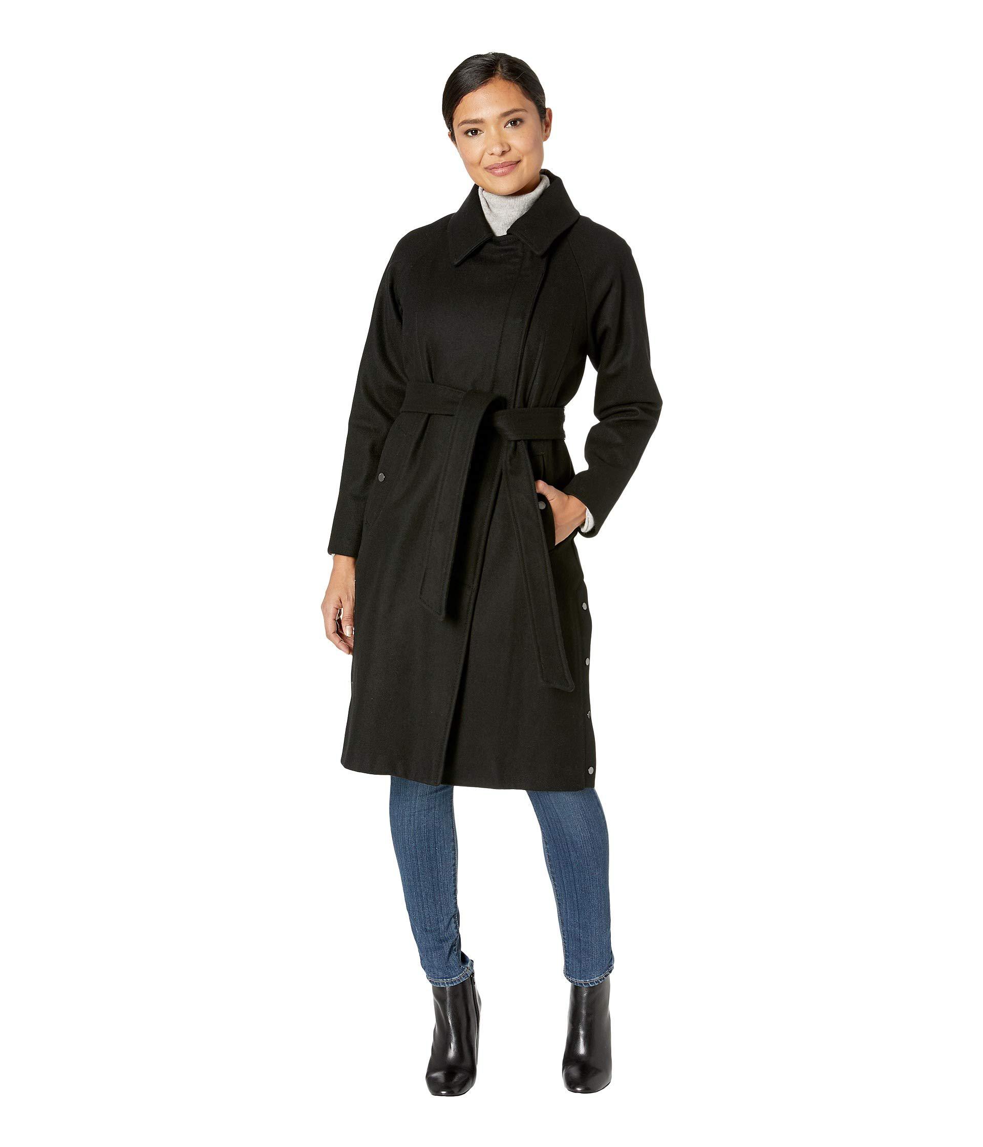 Marc New York Woodrow Melton Wool Wrap Coat With Side Snap ...