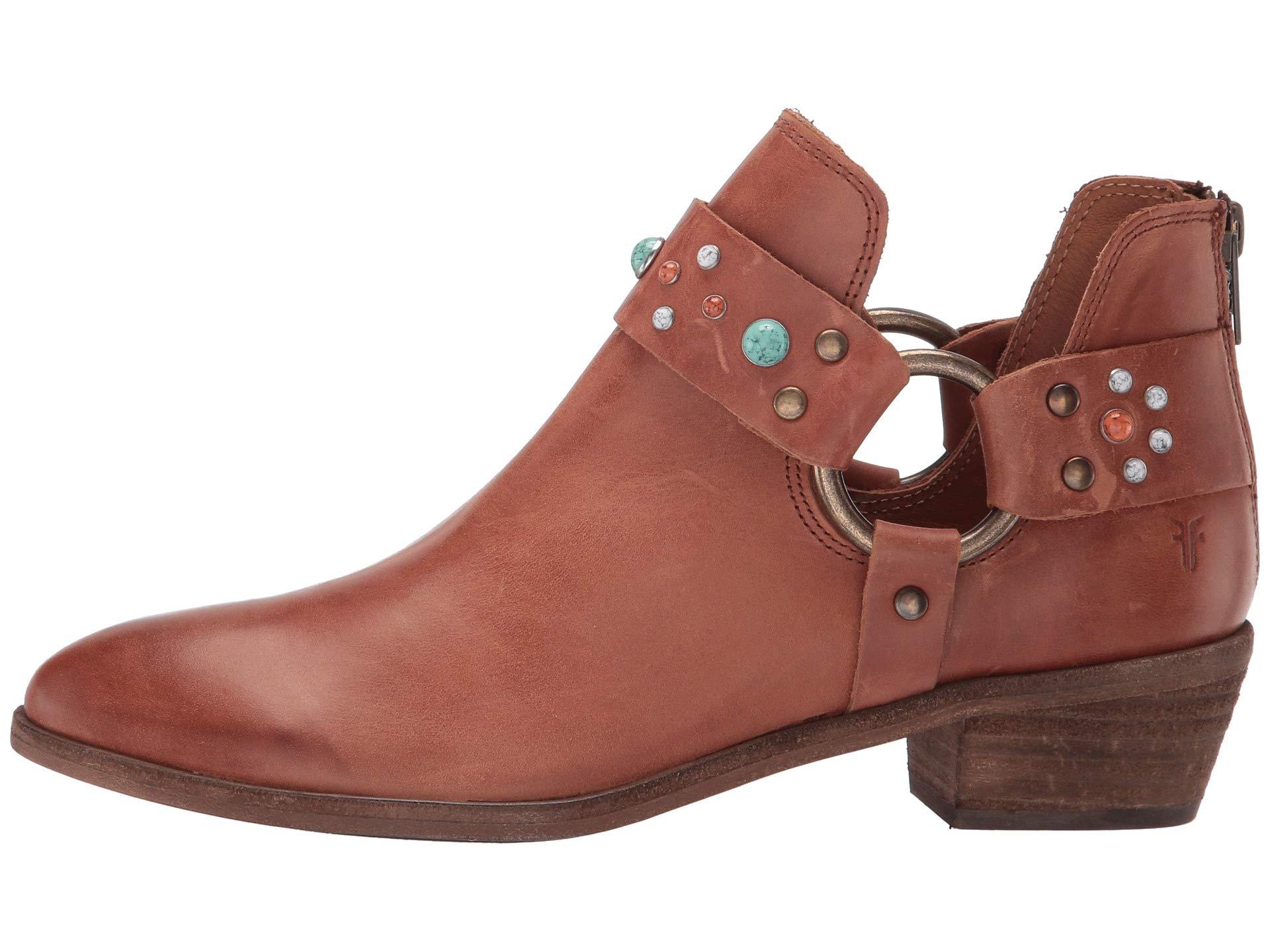 FRYE Womens Ray Stone Harness Back Zip Ankle Boot