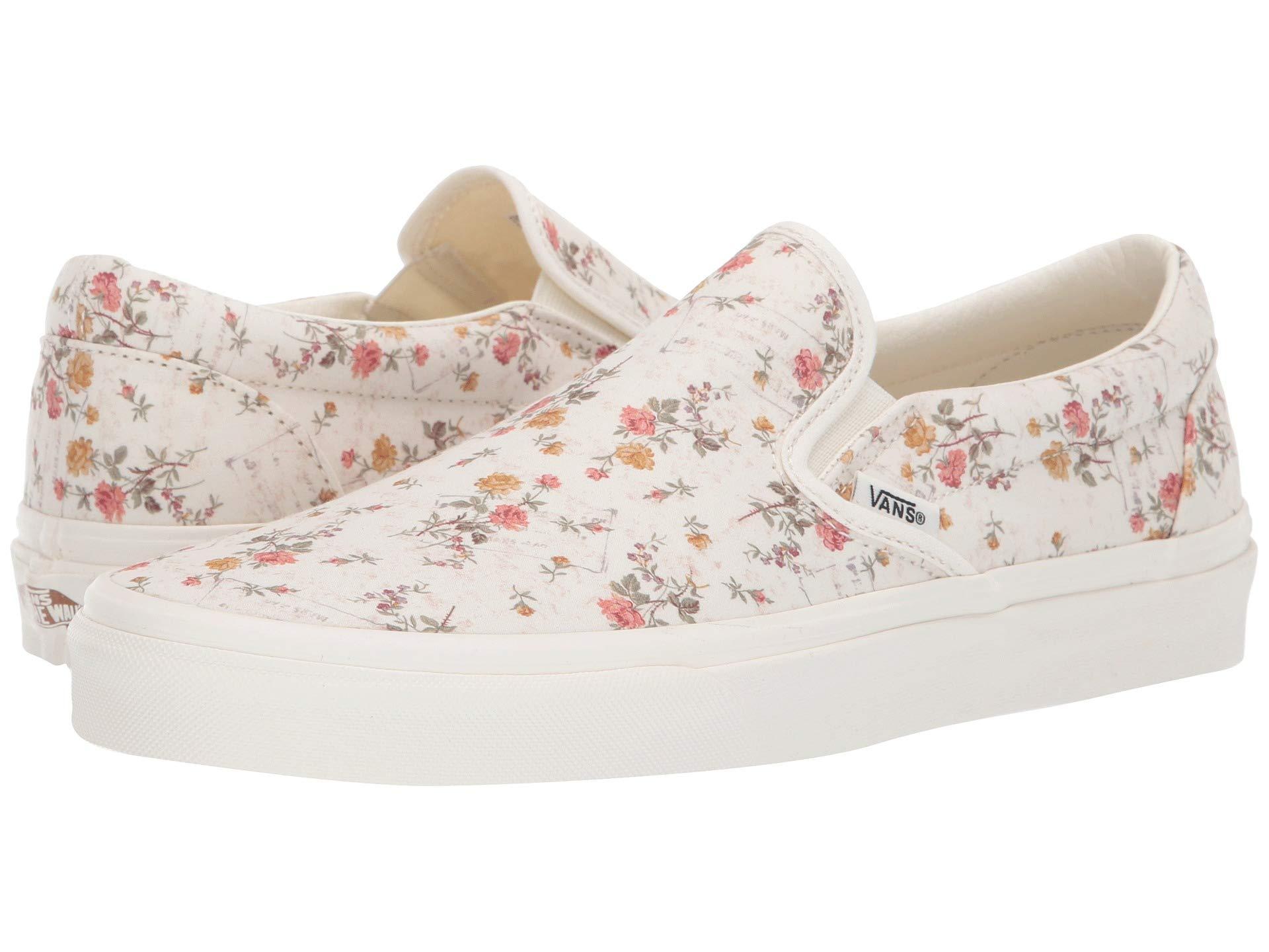 vans slip on floral skate shoe