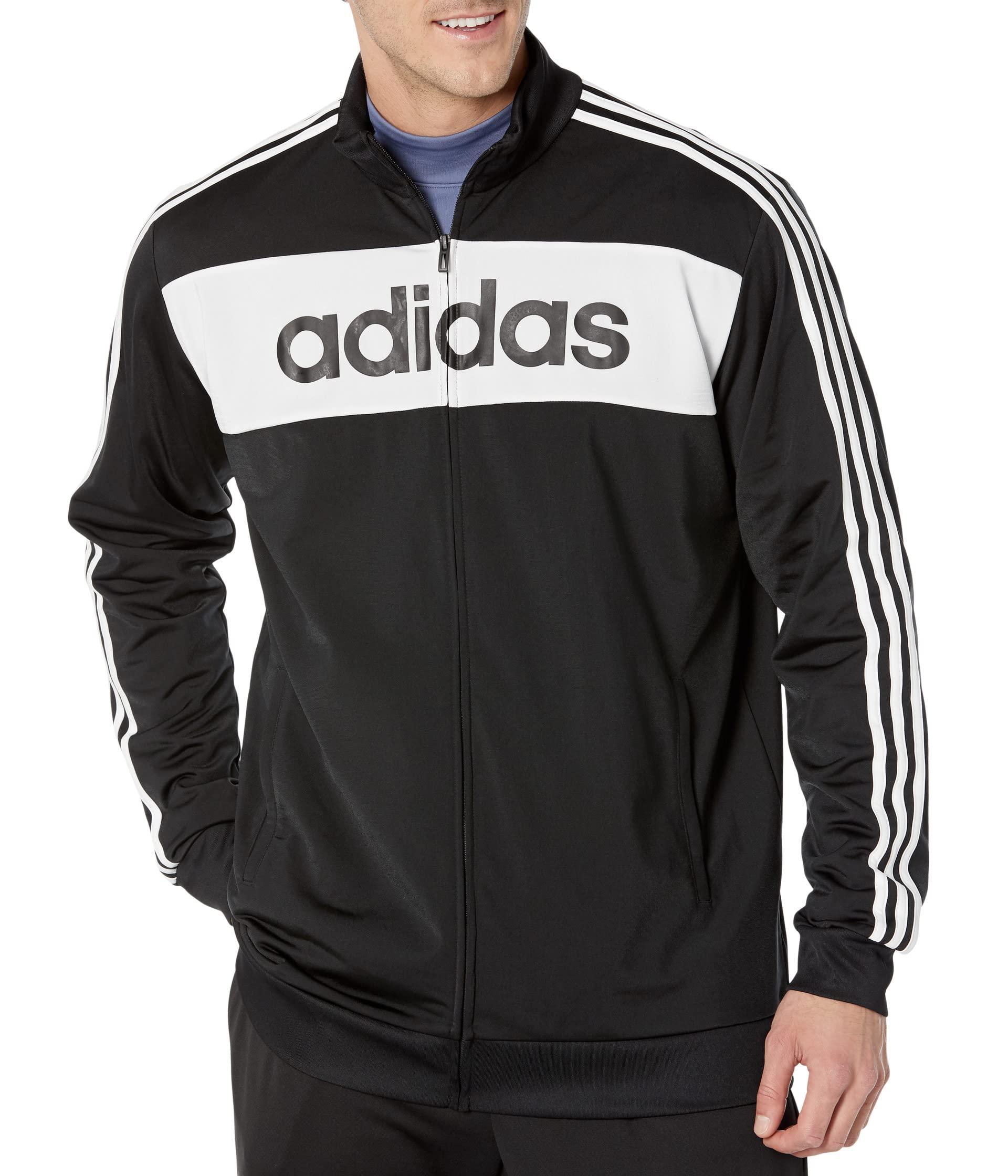 adidas Big Tall Essentials Tricot 3-stripes Linear Track Jacket in Black  for Men | Lyst