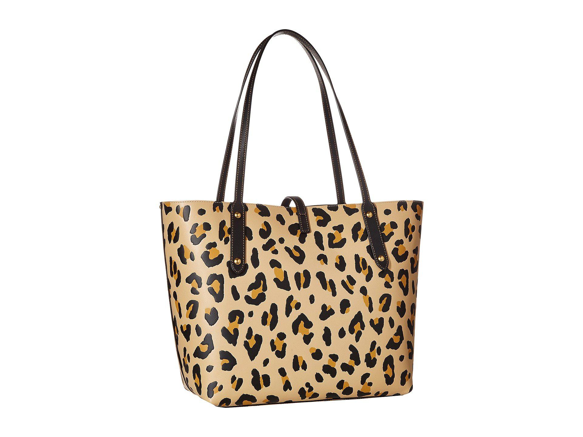 coach leopard print market tote