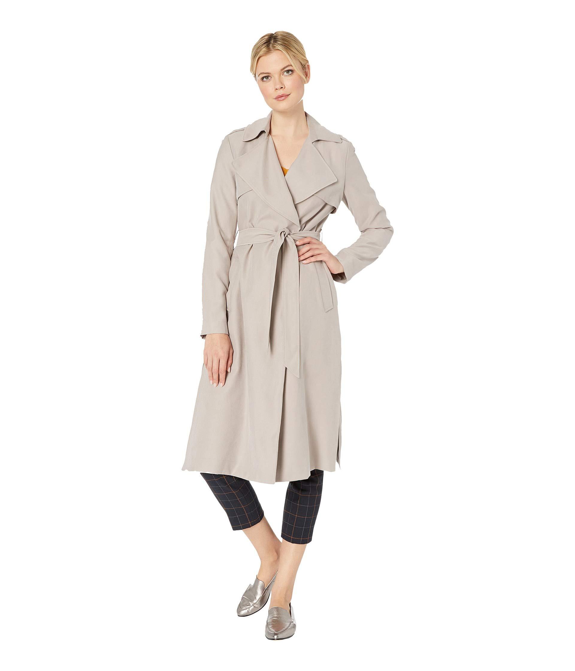 cole haan drapey belted trench coat