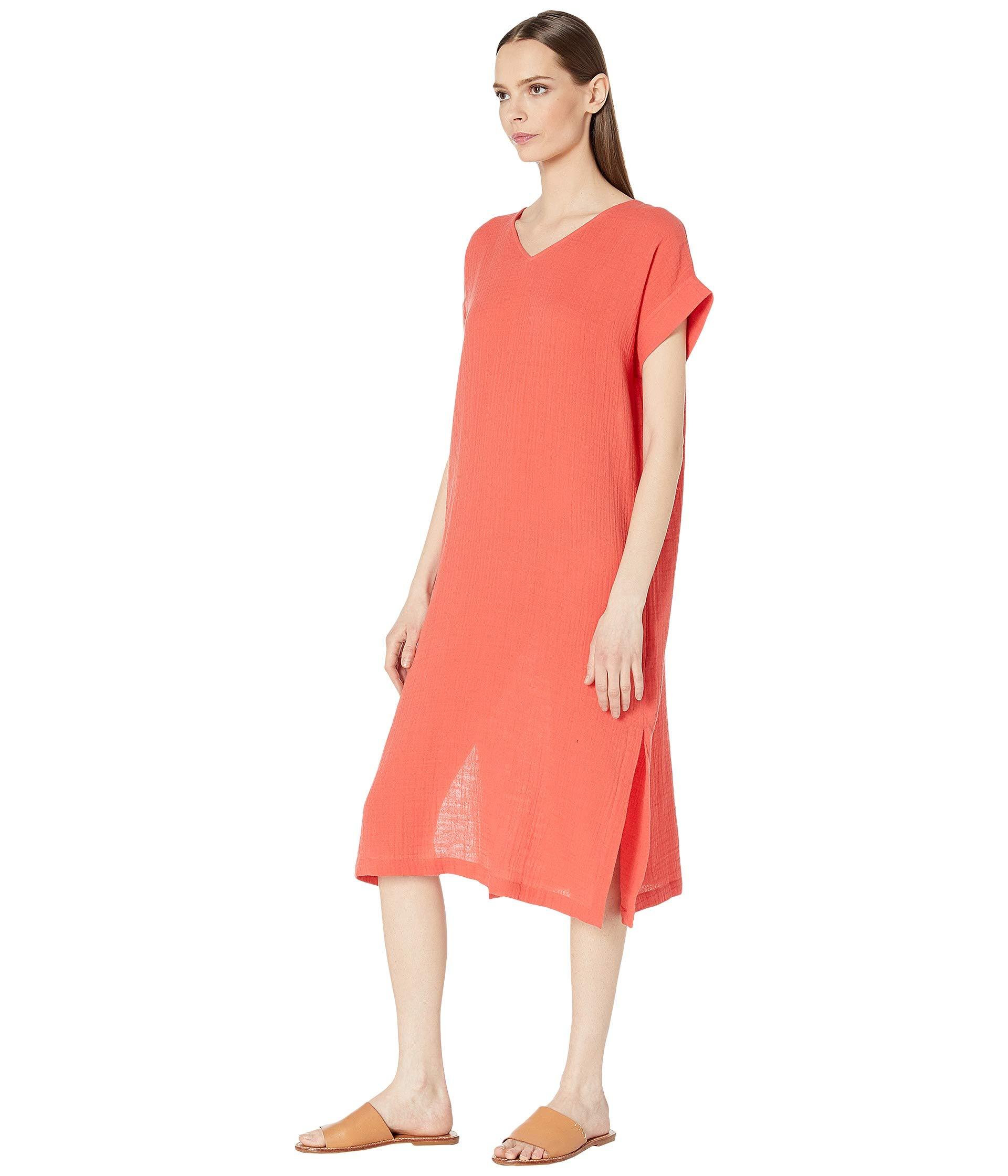 eileen fisher cotton gauze dress