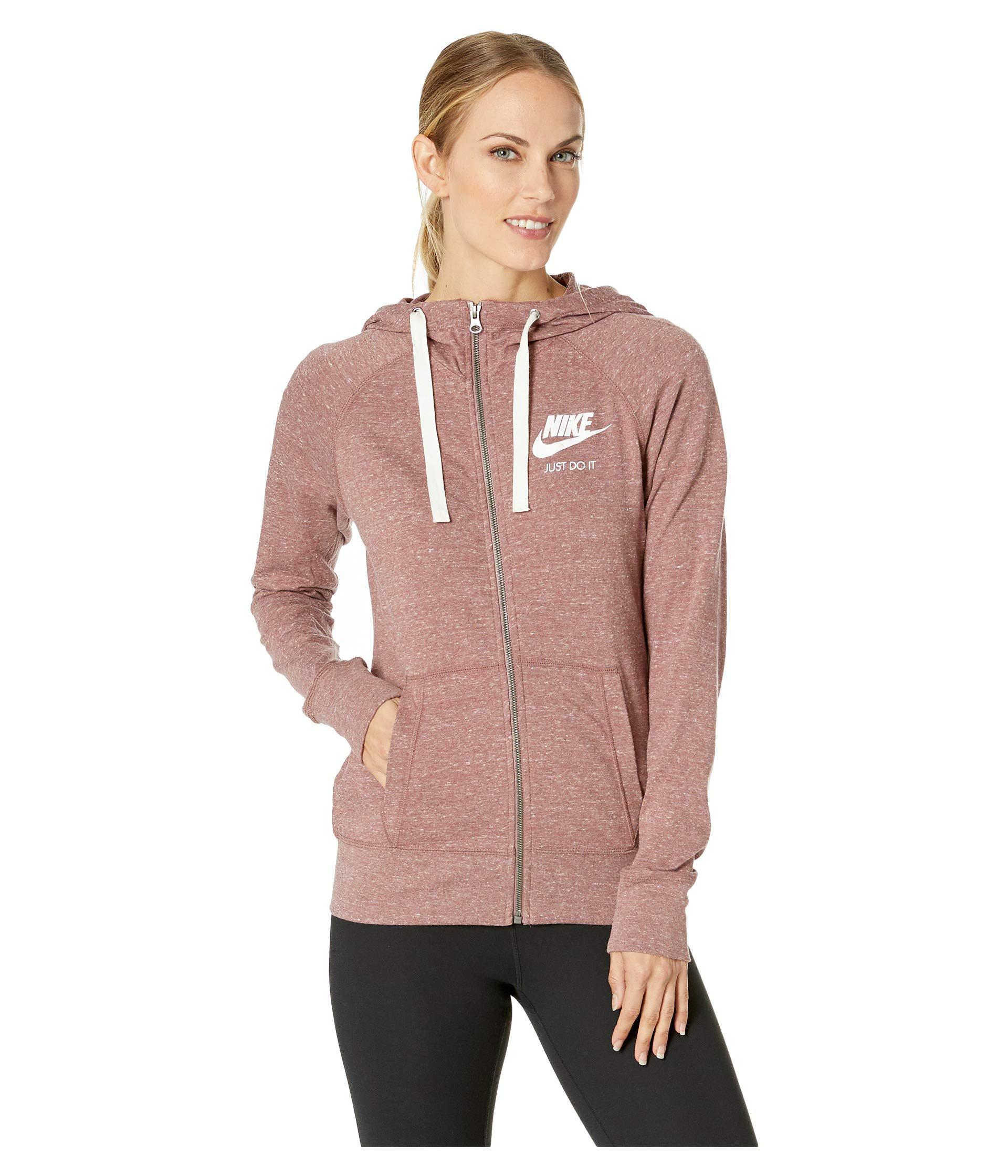 Nike Cotton Gym Vintage Full Zip Hoodie (smokey Mauve/sail) Women's  Sweatshirt - Lyst
