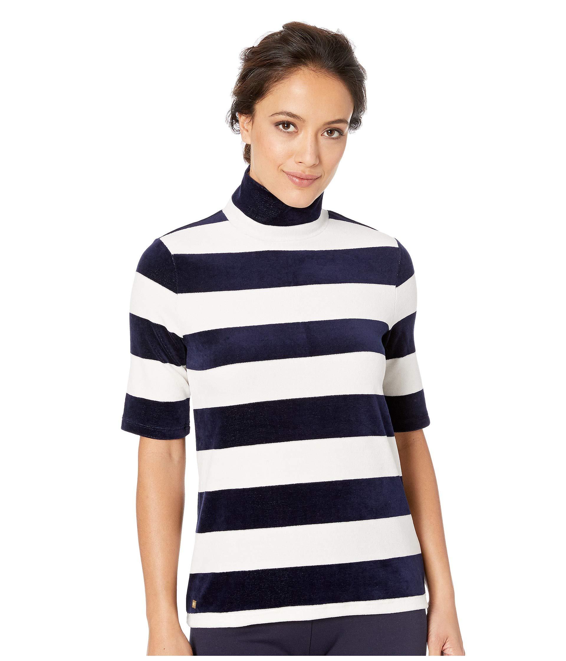 Download Lauren by Ralph Lauren Cotton Striped Velour Turtleneck ...