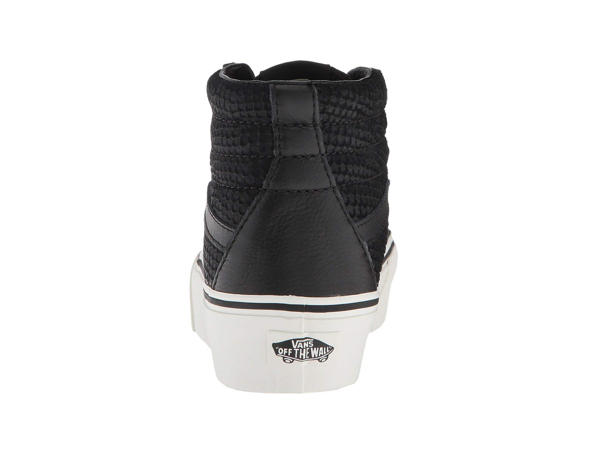 black leather platform vans