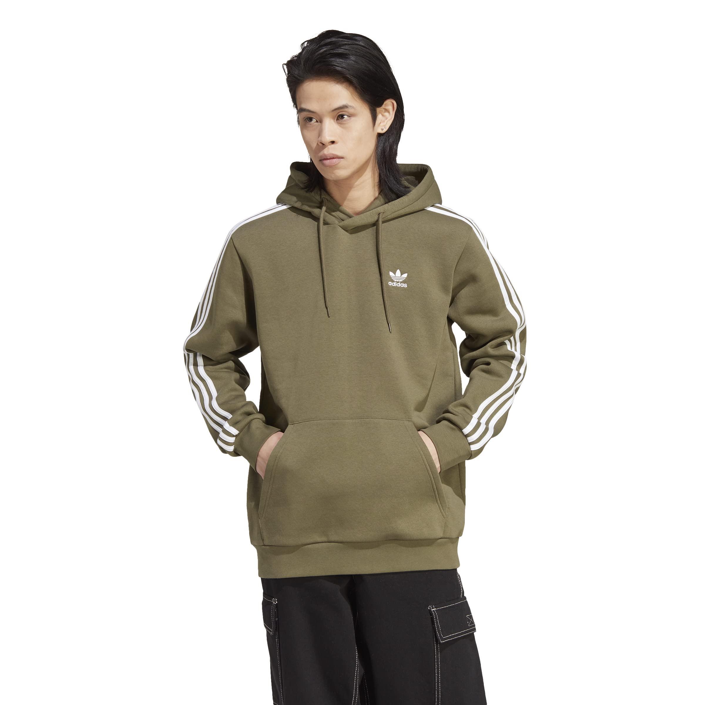 adidas 3-stripes Hoodie in Green for Men | Lyst