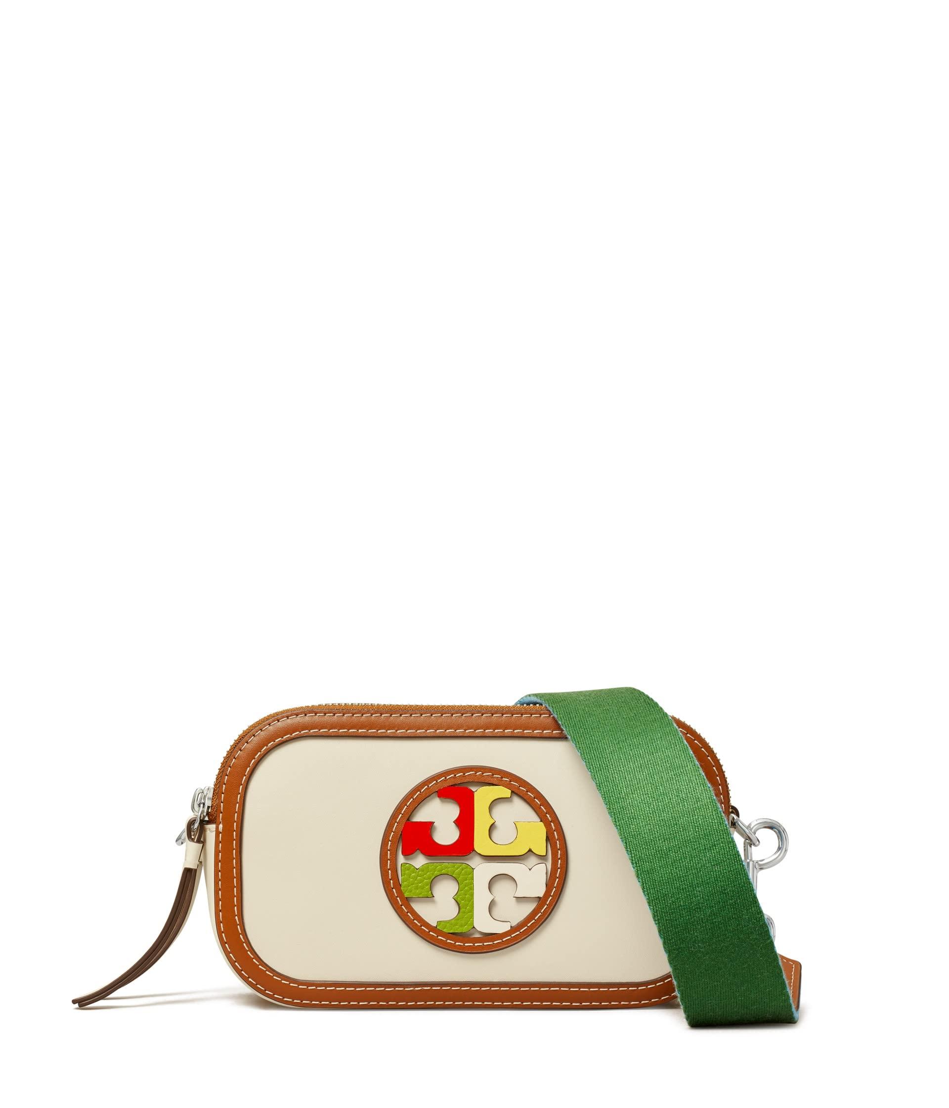 Tory Burch Miller Marquetry Logo Mini Crossbody Bag in Green