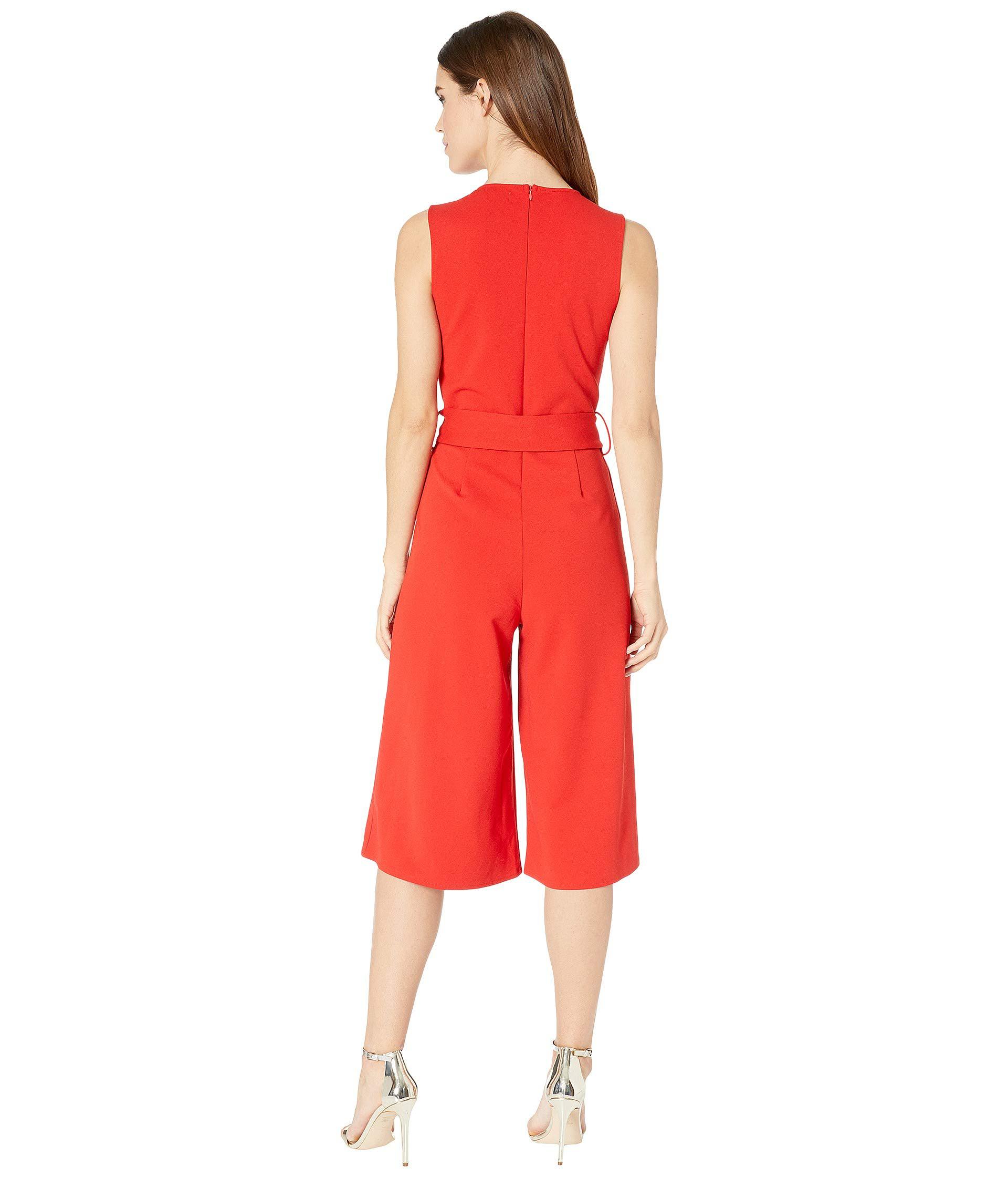 red crop jumpsuit