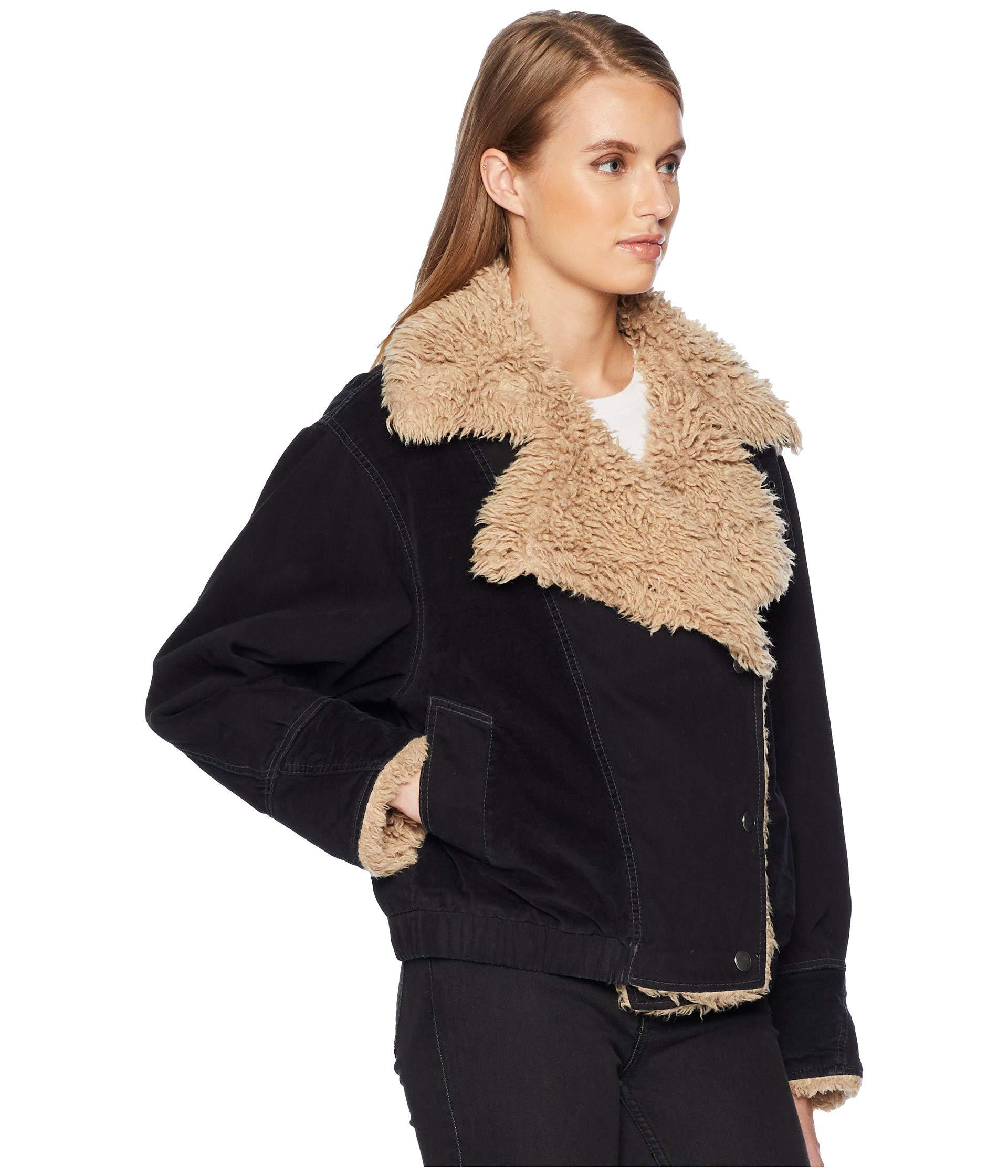 Free People Owen Contrast Sherpa Jacket 