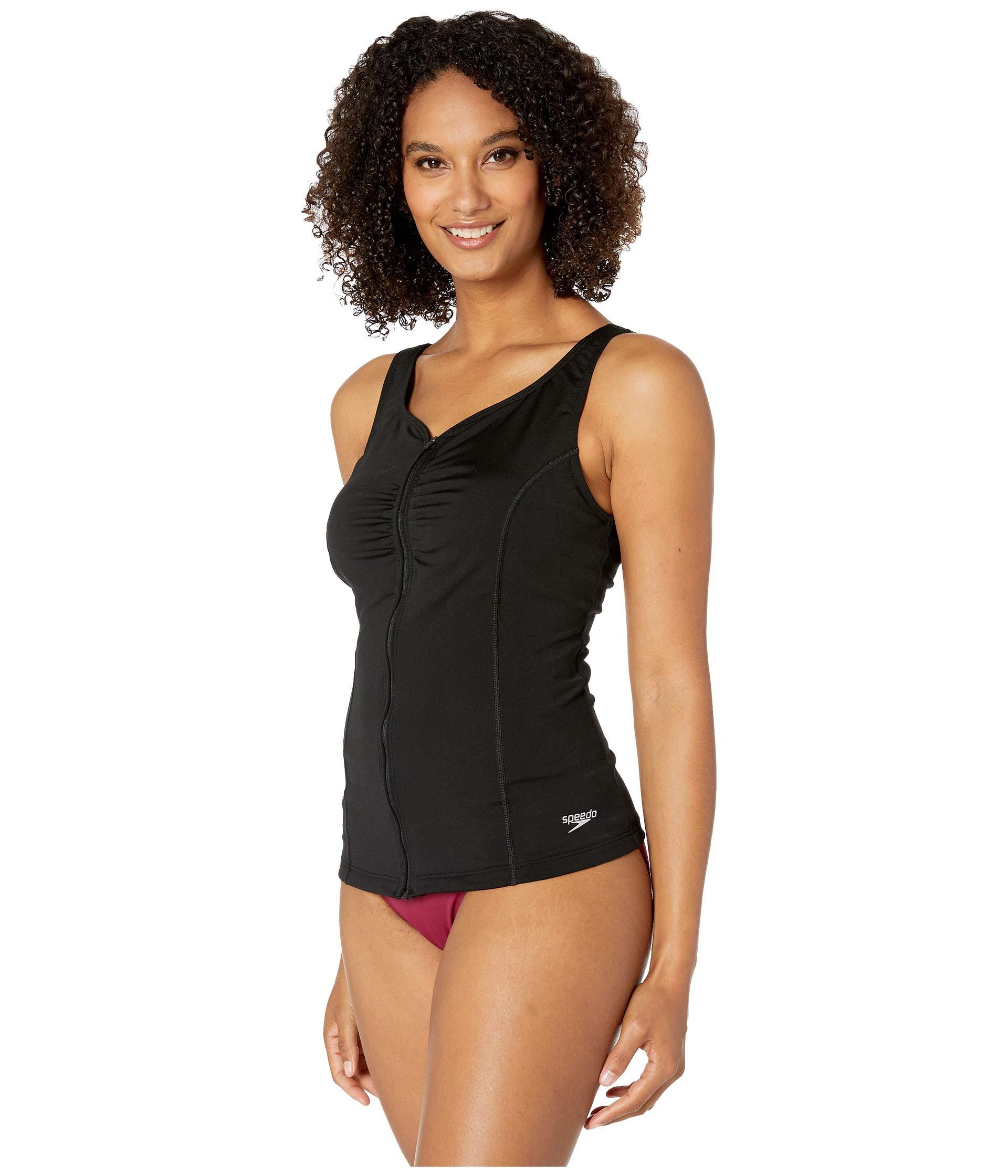 zip front tankini swimsuit