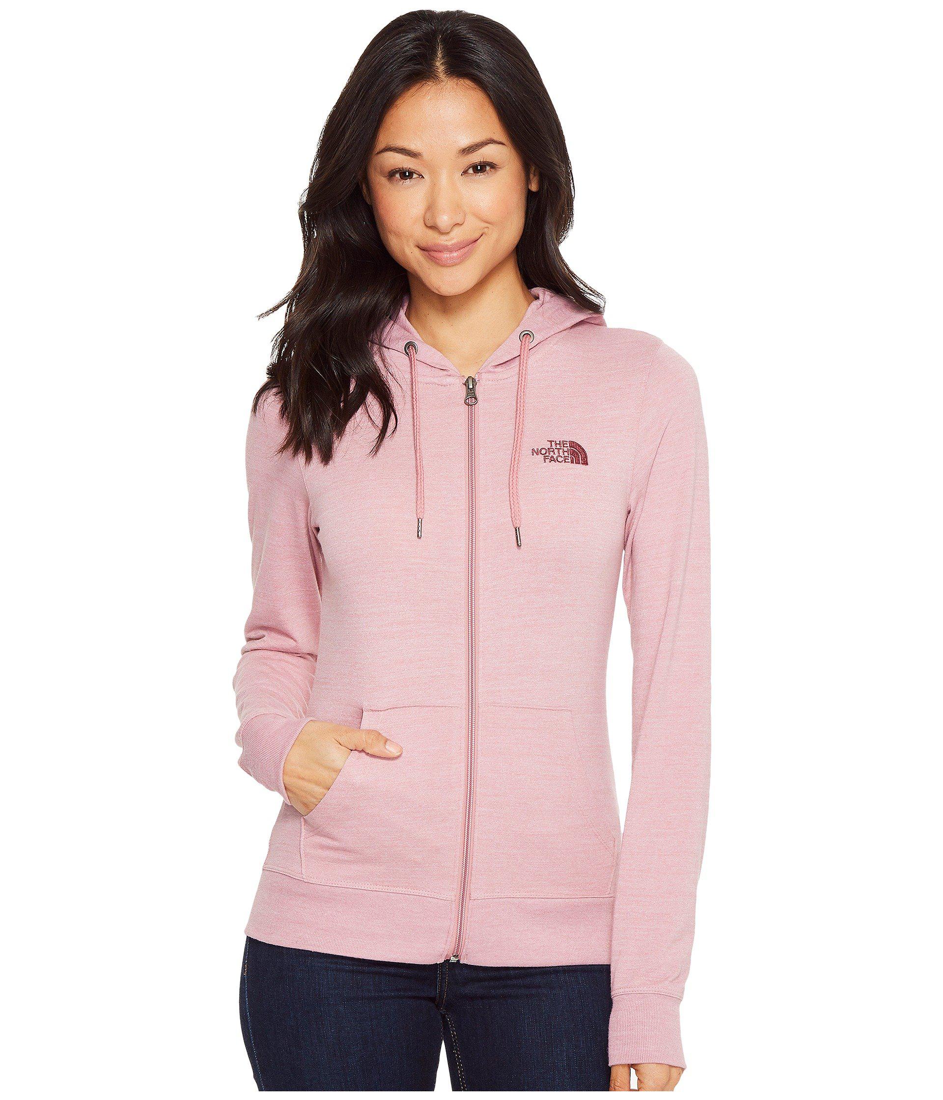 The North Face Lightweight Tri-blend Full Zip Hoodie (foxglove Lavender  Heather/crushed) Women's Sweatshirt in Pink | Lyst
