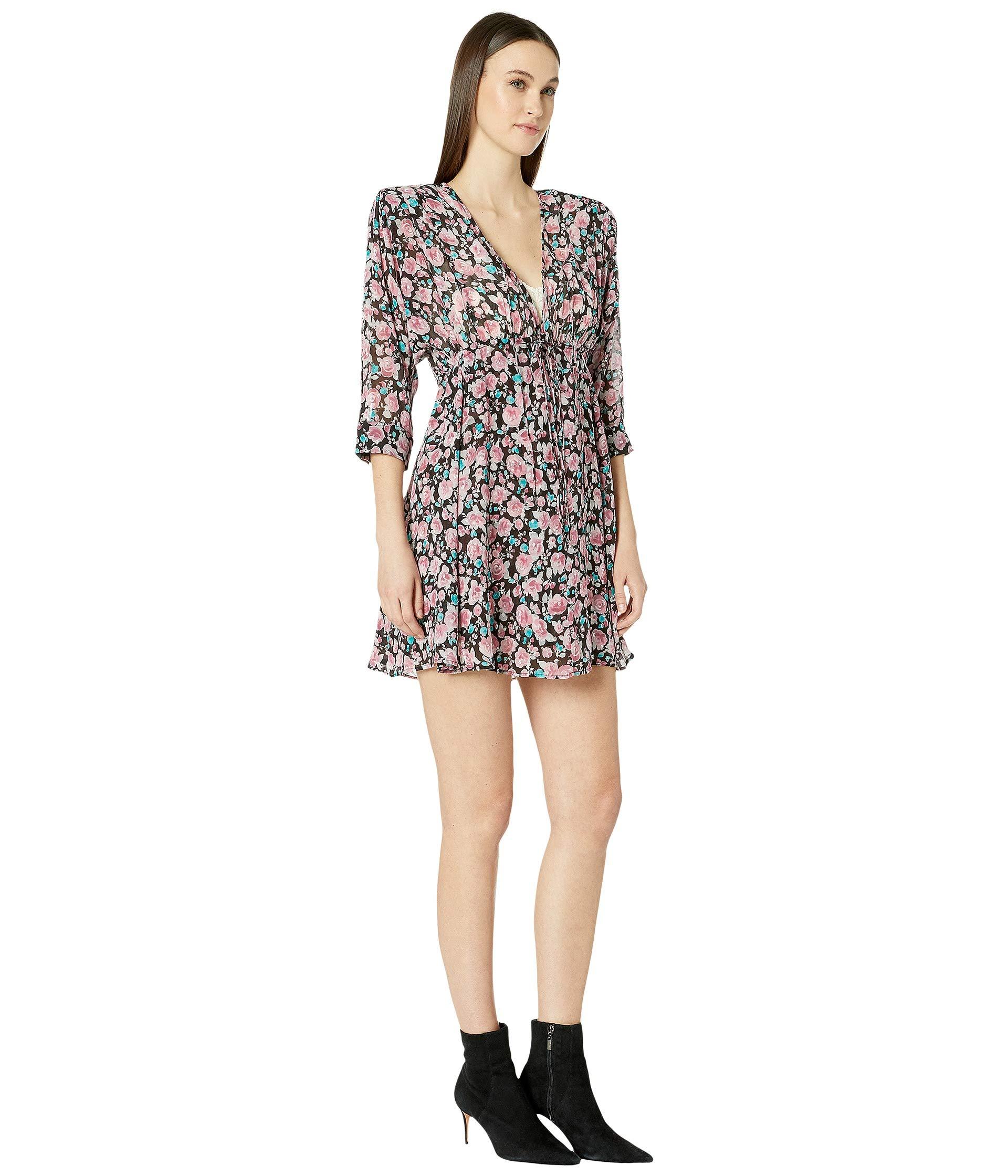 black with pink flowers dress