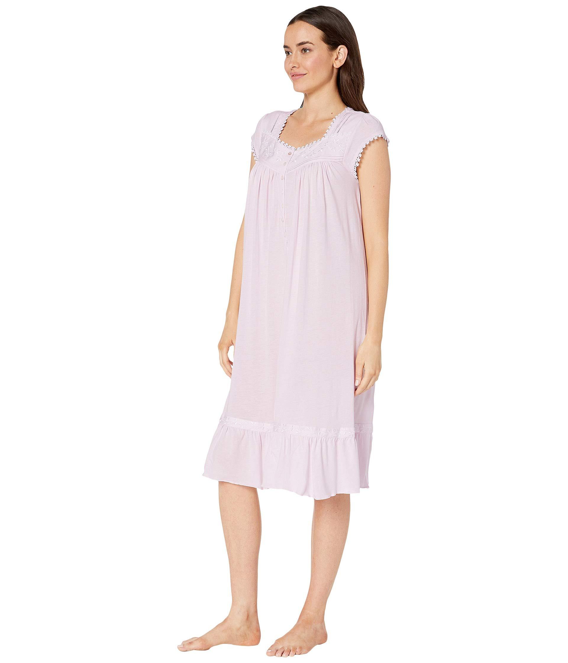 Eileen West Cotton Modal Jersey Knit Short Sleeve Waltz Nightgown in
