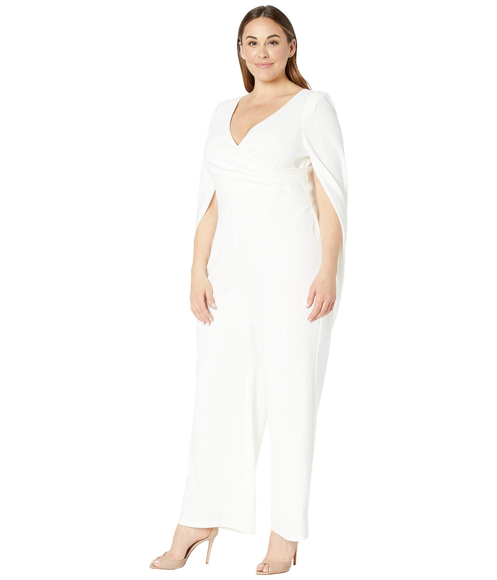 White cape jumpsuit store plus size