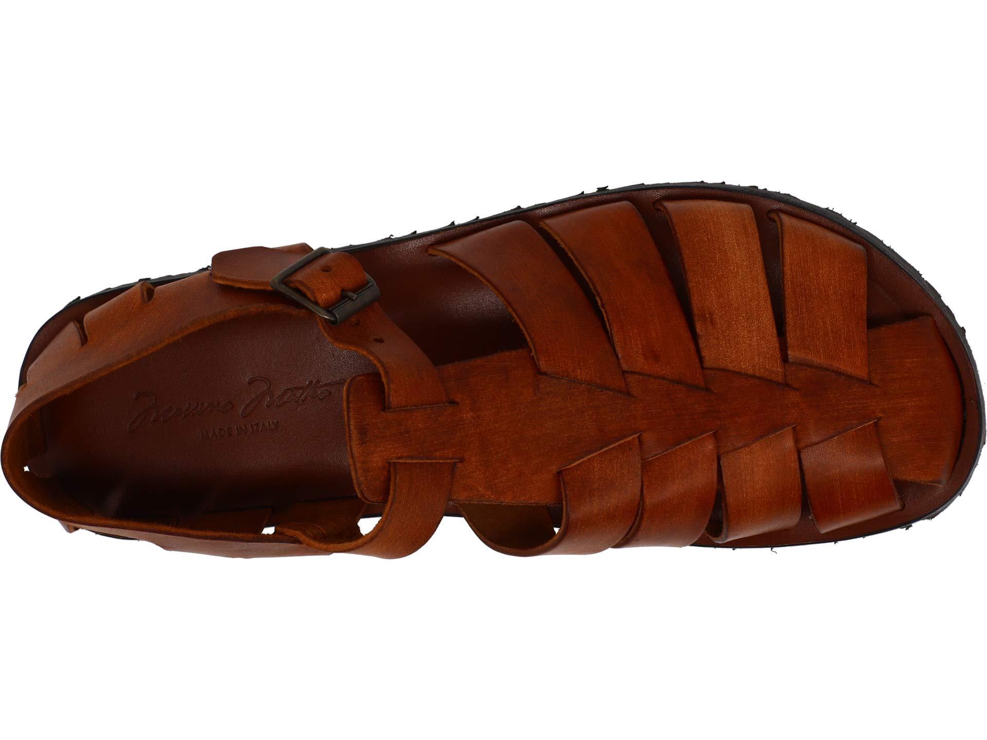 Massimo Matteo Leather Fisherman Sandal in Brown for Men | Lyst