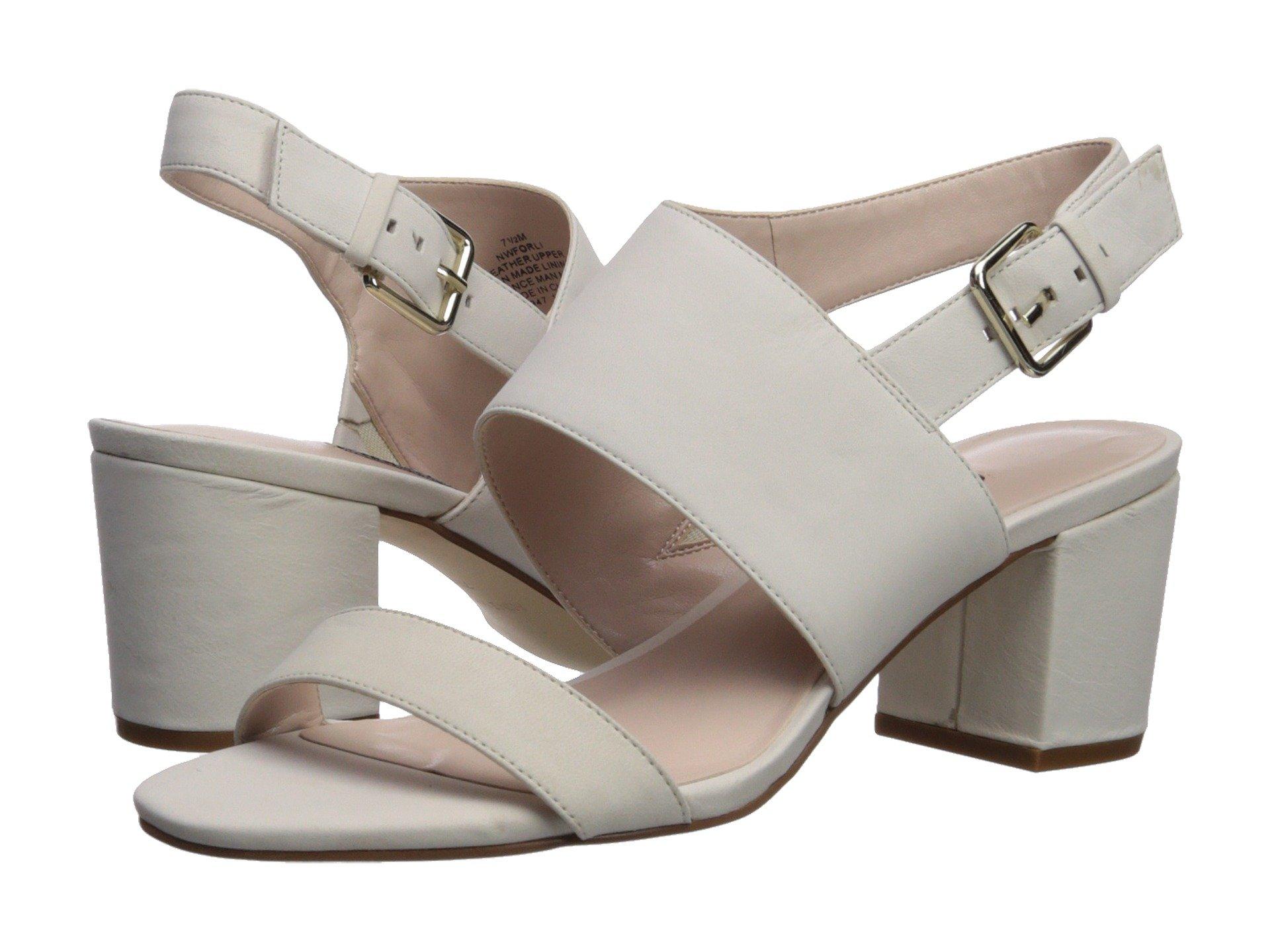nine west block heel nude
