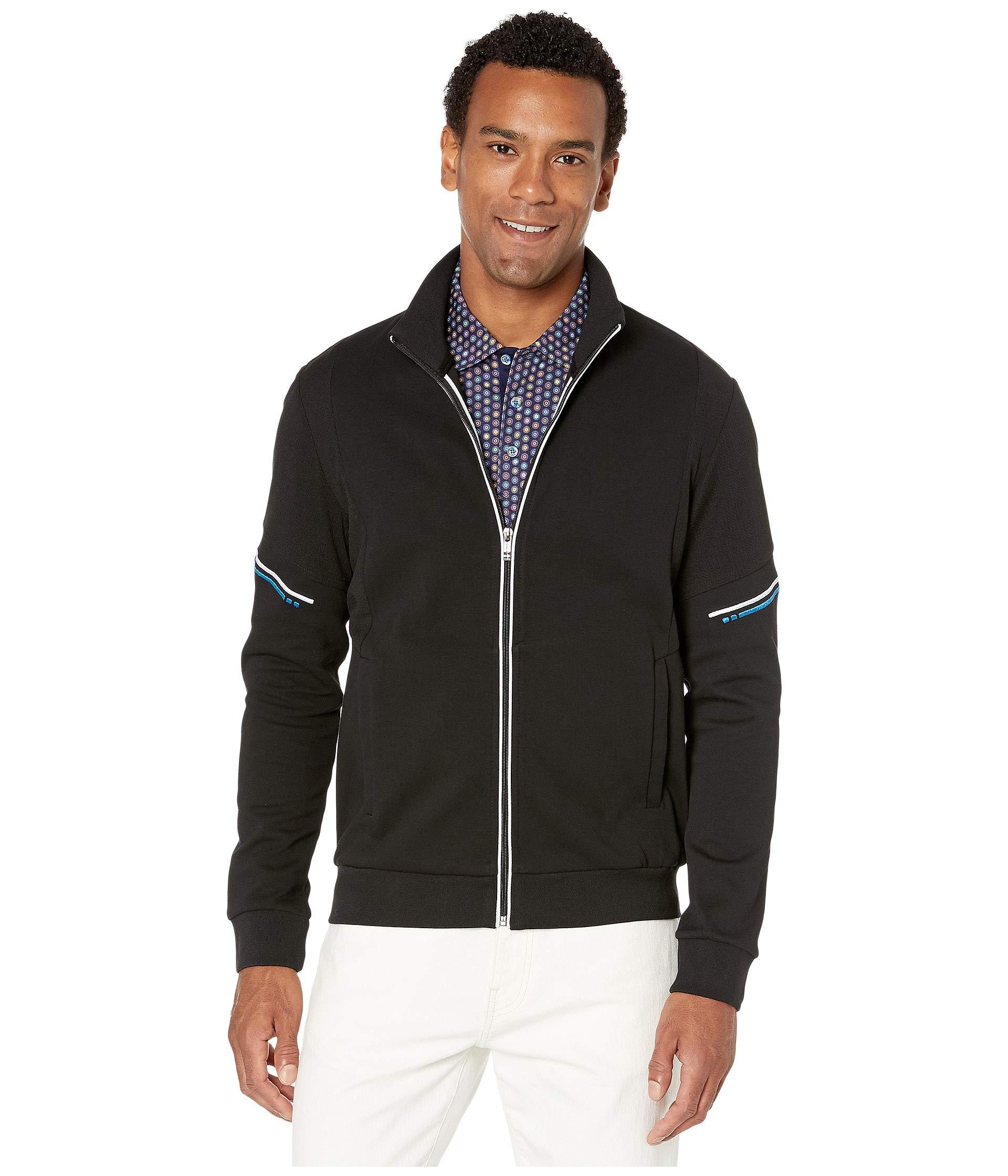Download Bugatchi Cotton Sibiu Long Sleeve Full Zip Mock Neck Knit ...