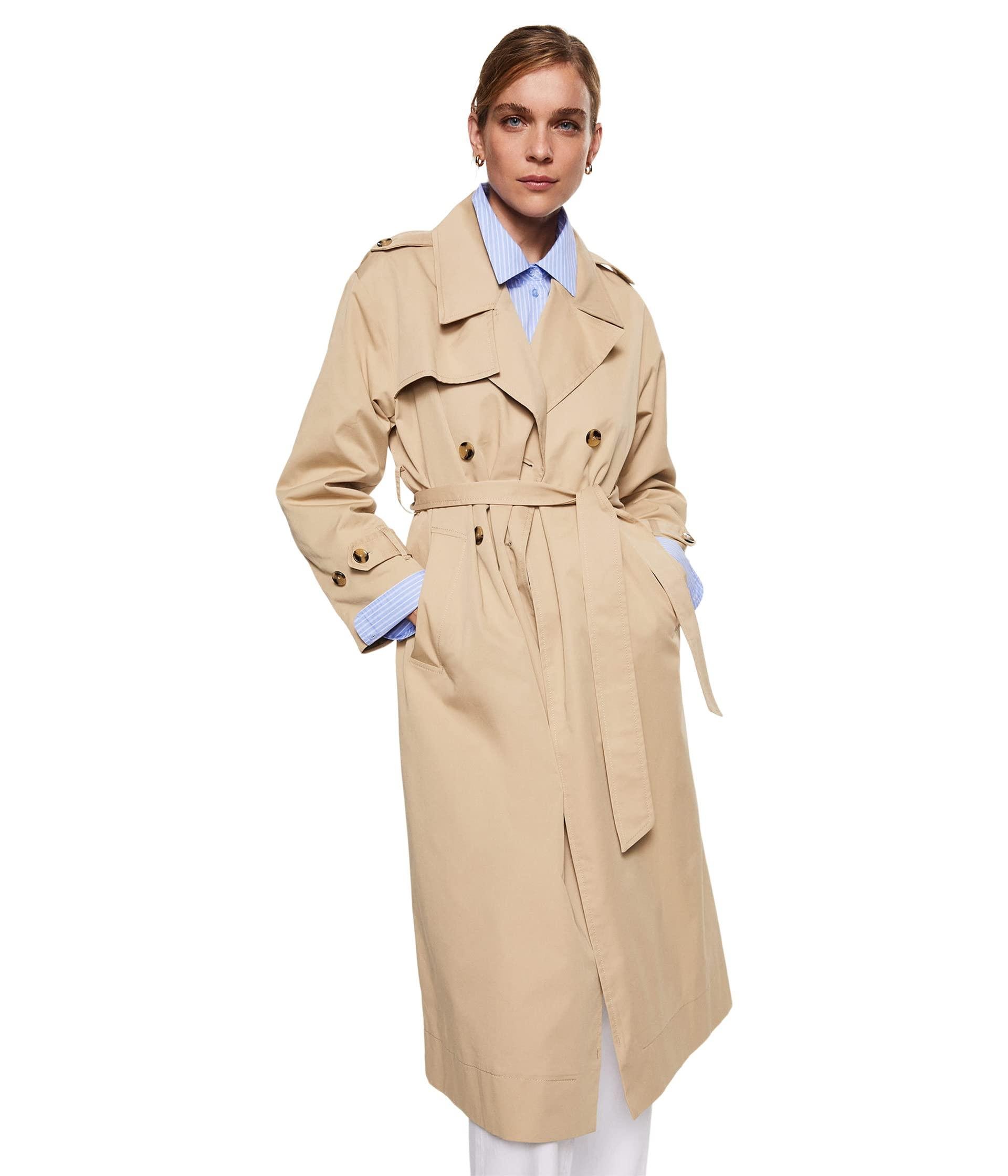 Mango Angela Trench Coat in Natural | Lyst