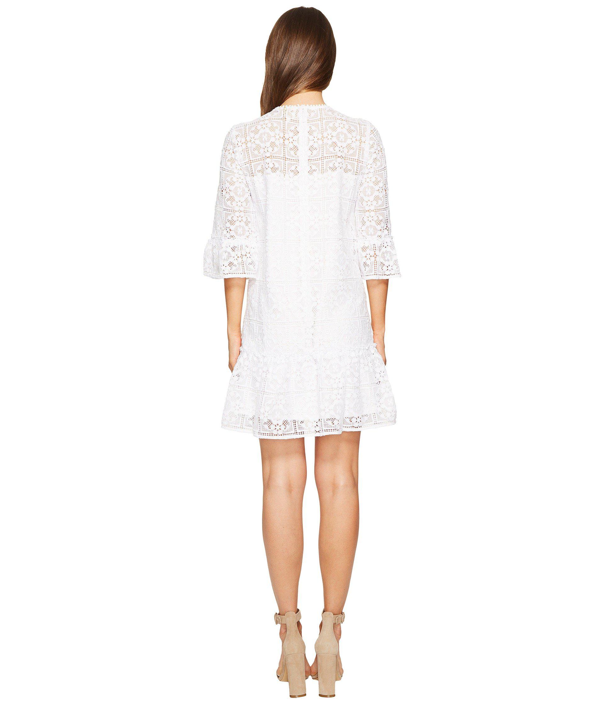 lace flounce shift dress