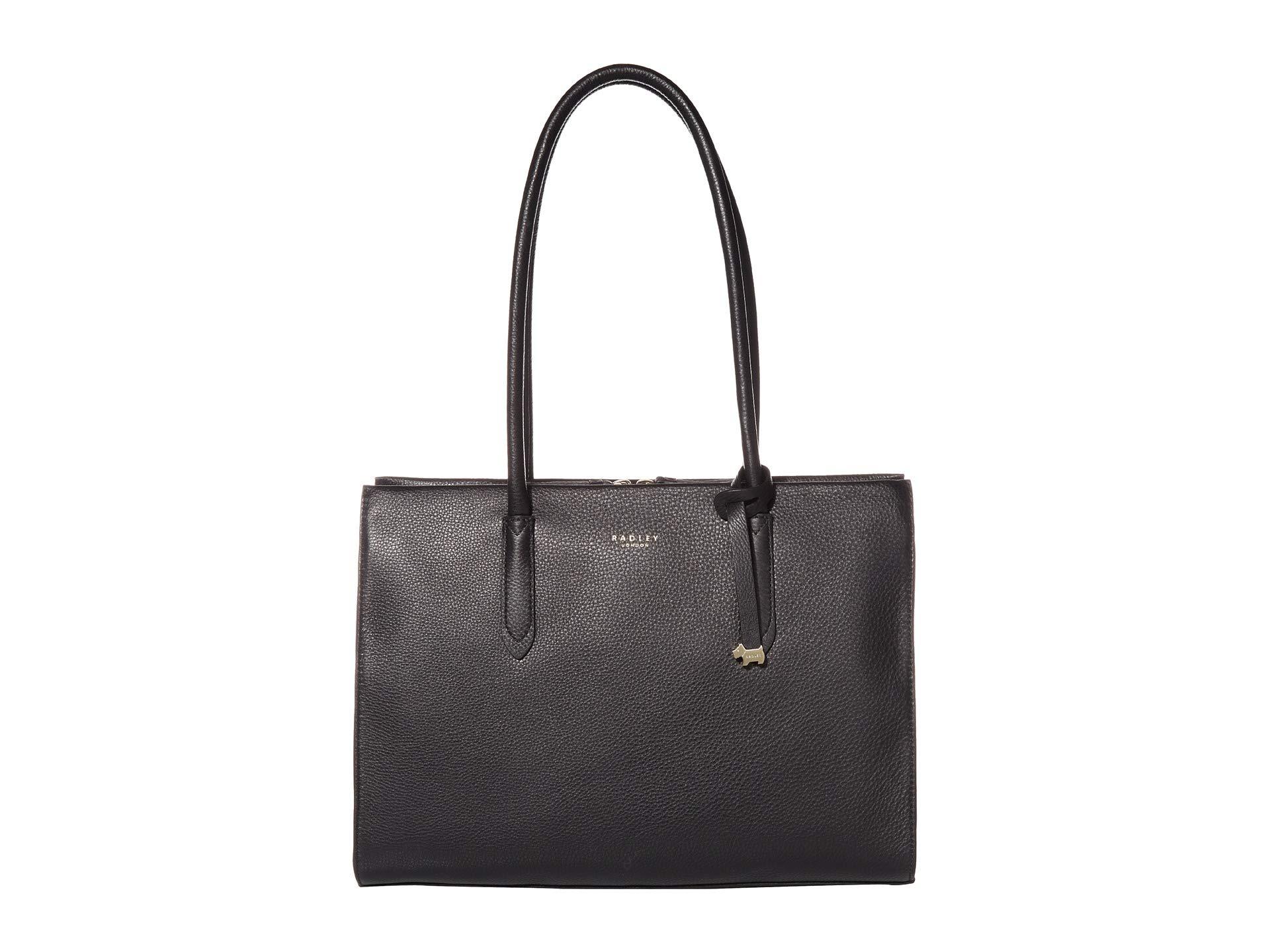 Radley Leather Arlington Court - Large Zip Top Shoulder Bag in Black - Lyst