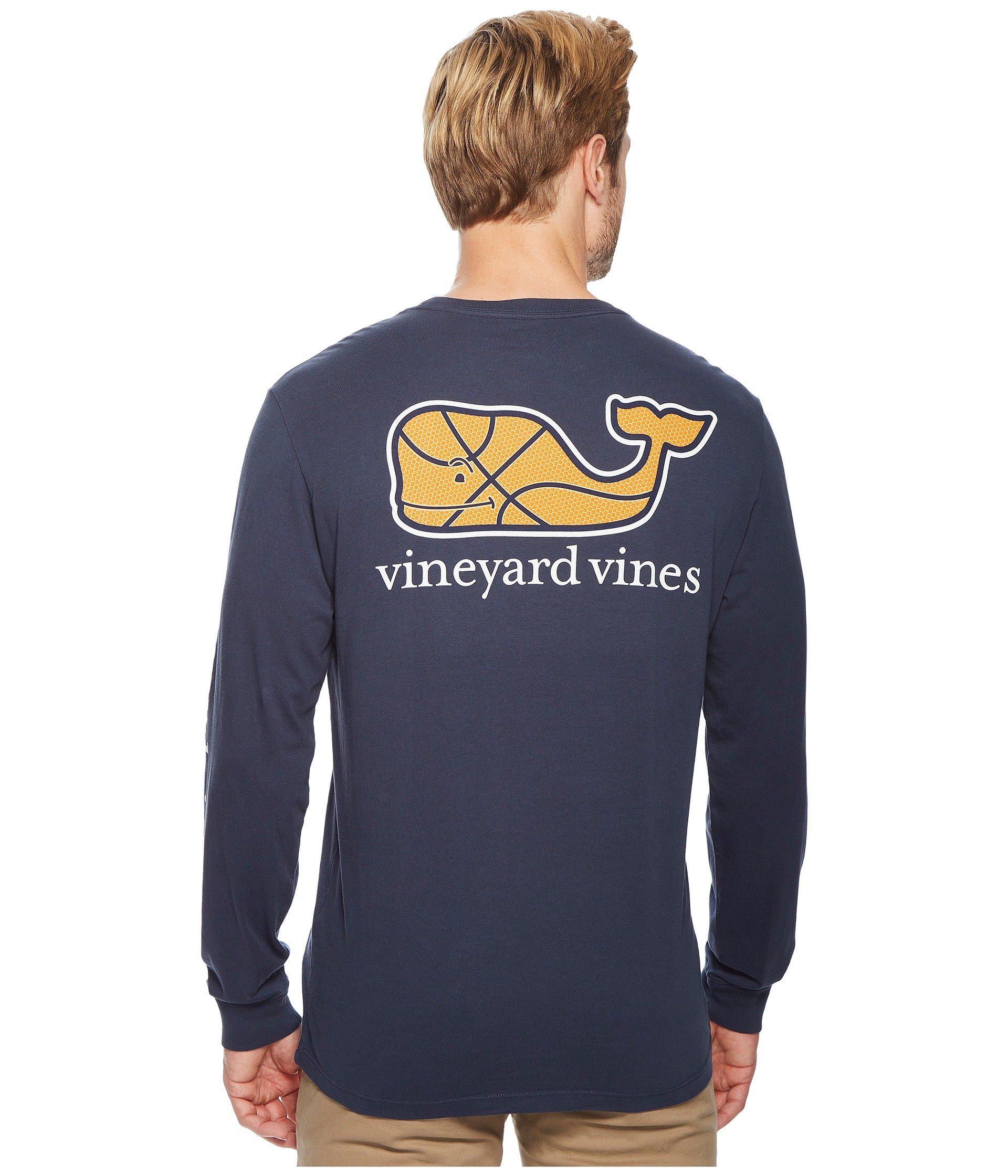 Vineyard Vines Long Sleeve Basketball Whale Pocket Tee in Blue for Men ...